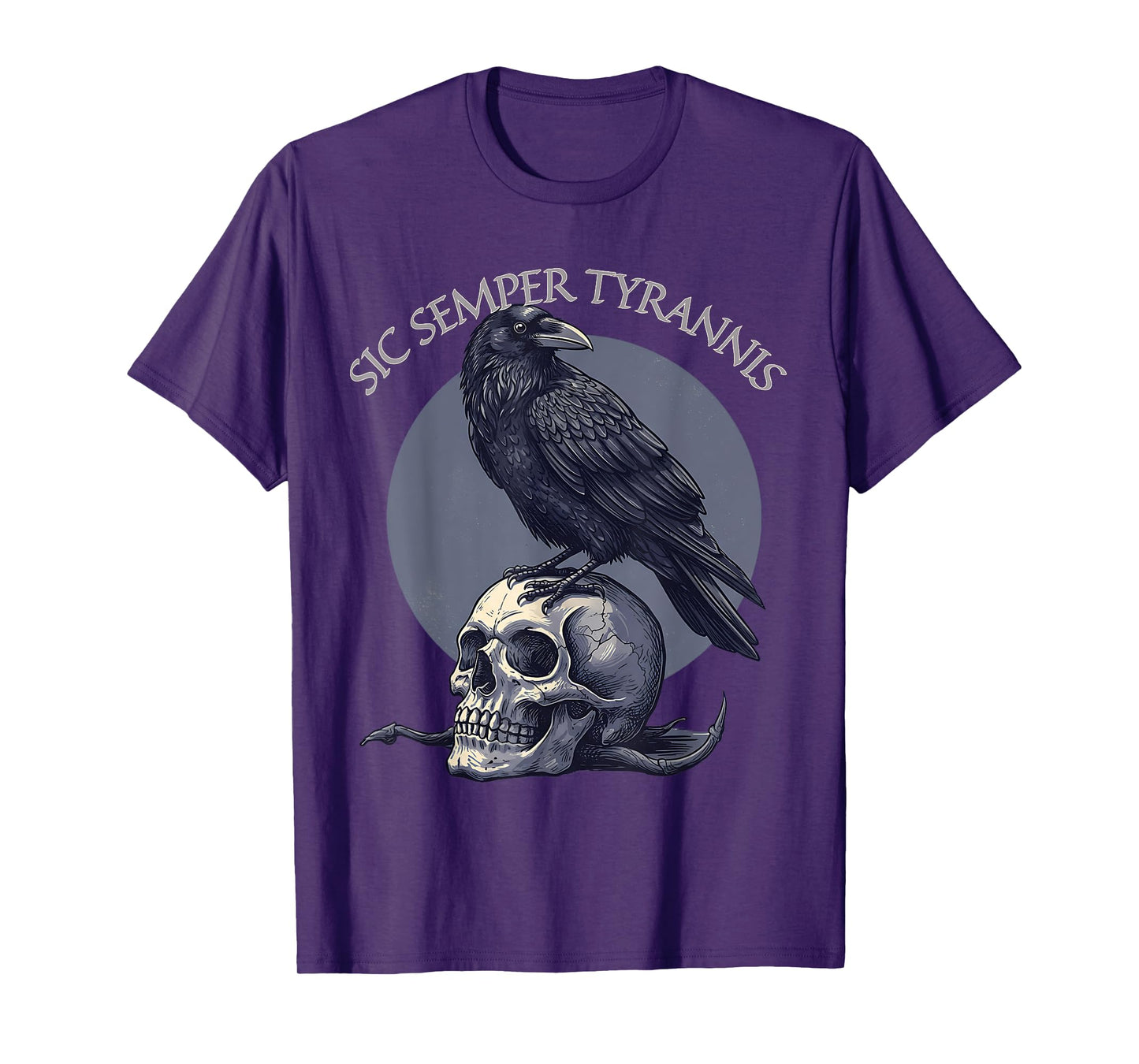 Sic Semper Tyrannis & Raven Skull T-Shirt