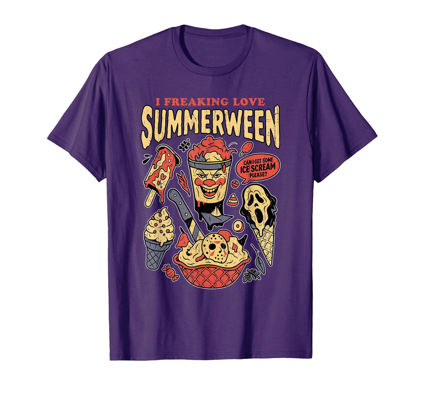 I Freaking Love Summerween, Can I Get Some Ice Cream Please T-Shirt