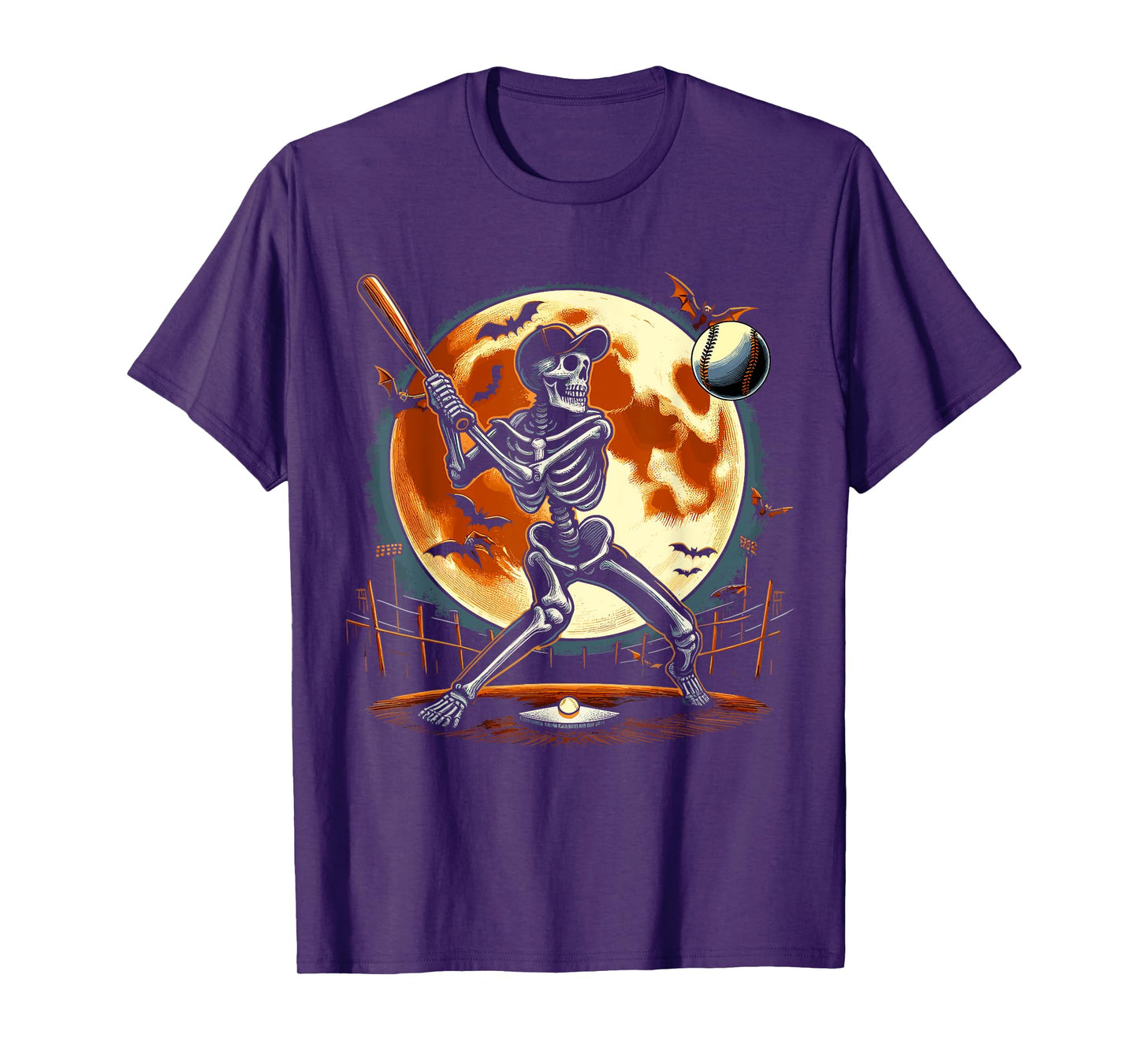 Halloween Baseball Skeleton Halloween T-Shirt