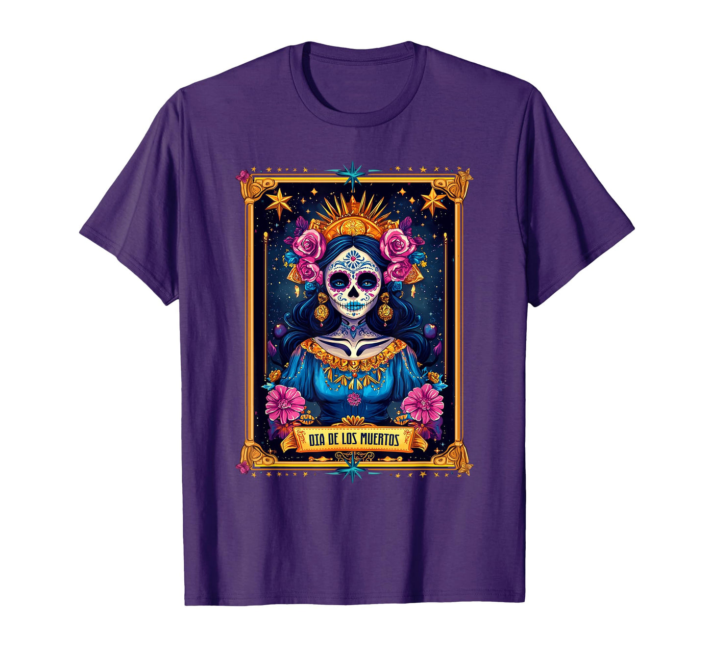 Tarot Card Dia De Los Muertos Woman La Catrina Day Of Dead T-Shirt