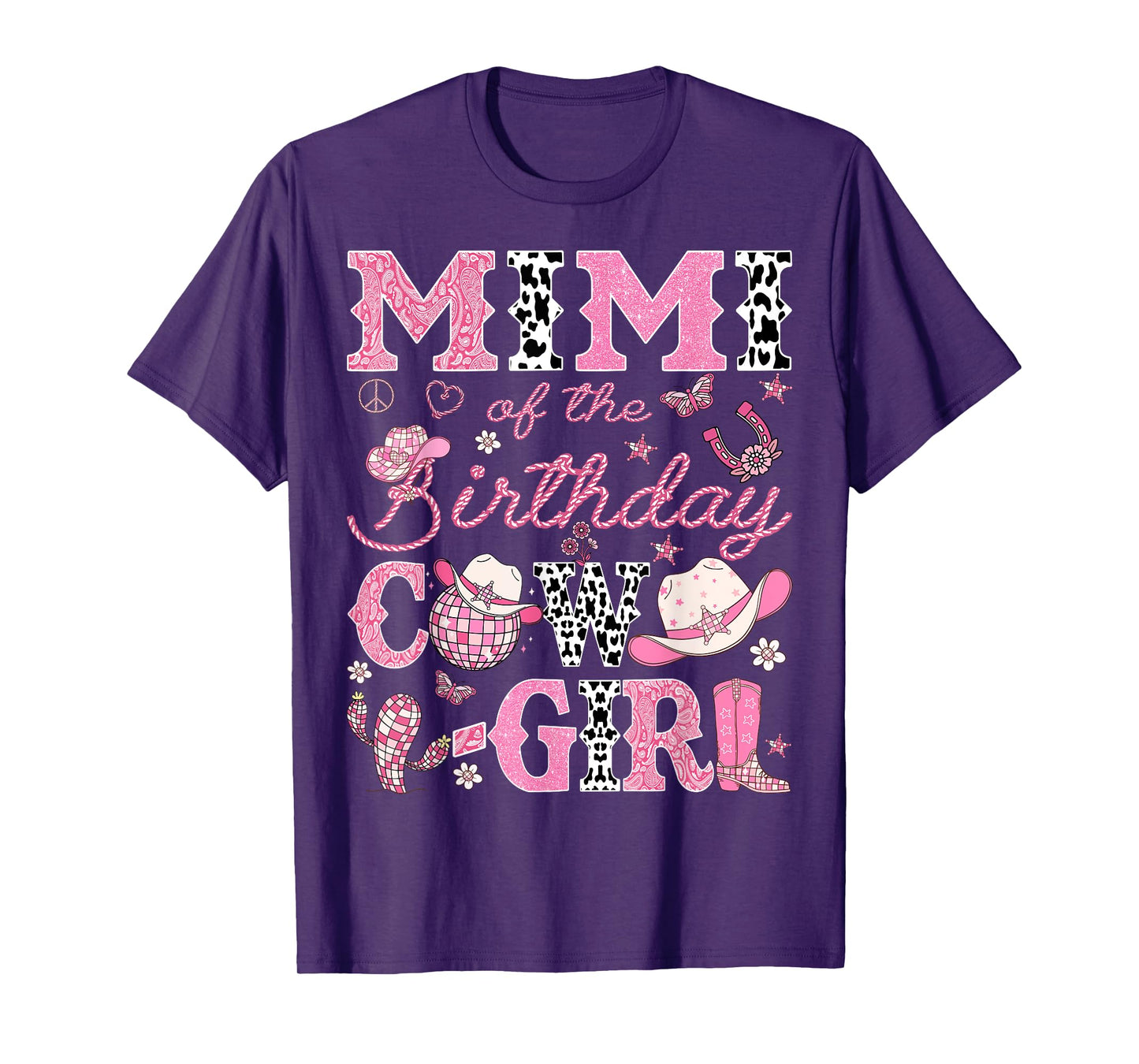Mimi Of The Birthday CowGirl Pink Rodeo Western Disco T-Shirt