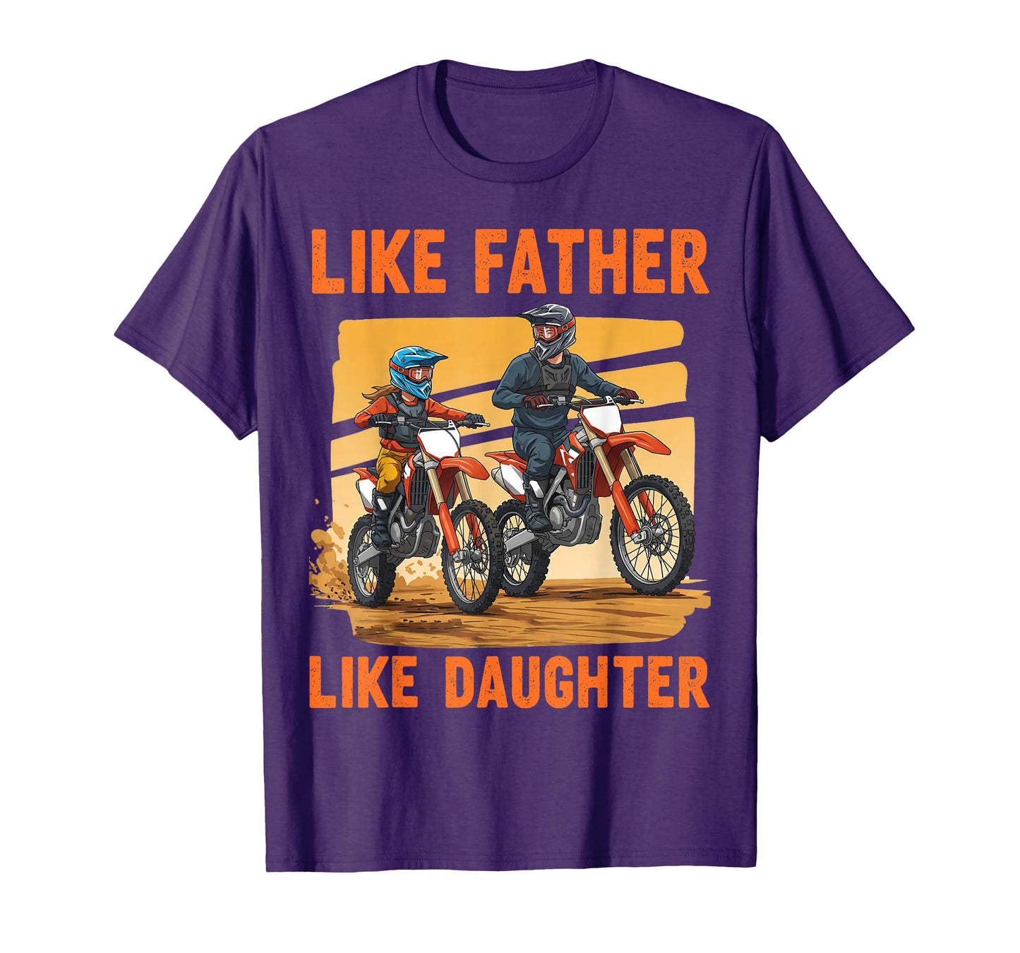 Like Father Daughter Dirt Bike Motocross Matching Graphic T-Shirt