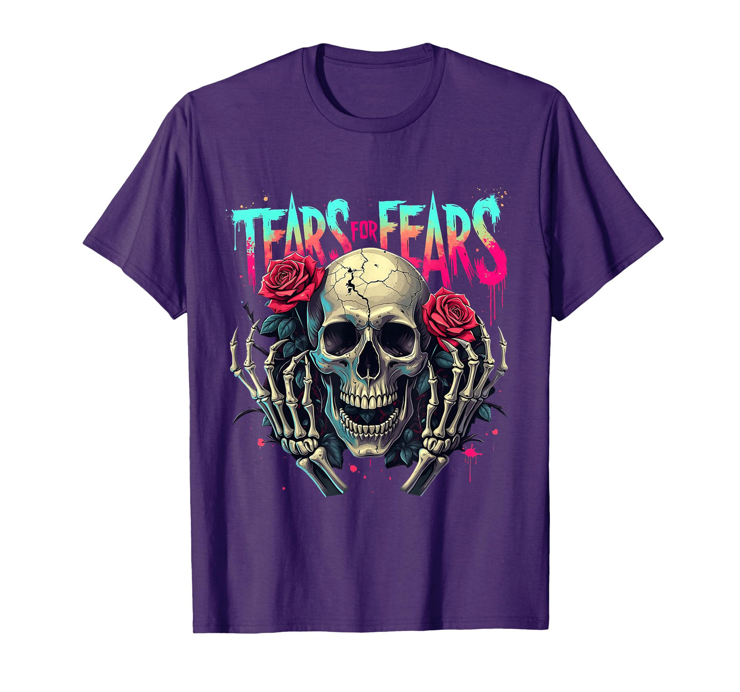 Tears for Fears Gothic Skull and Roses Dark Aesthetic Art T-Shirt