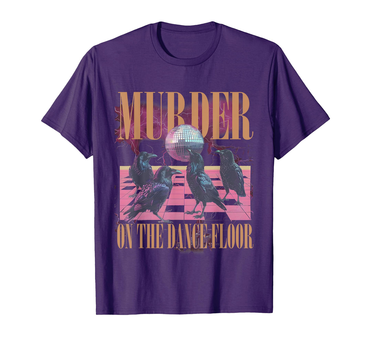 Murder On The Dance Floor Crow Dancing Disco Halloween T-Shirt