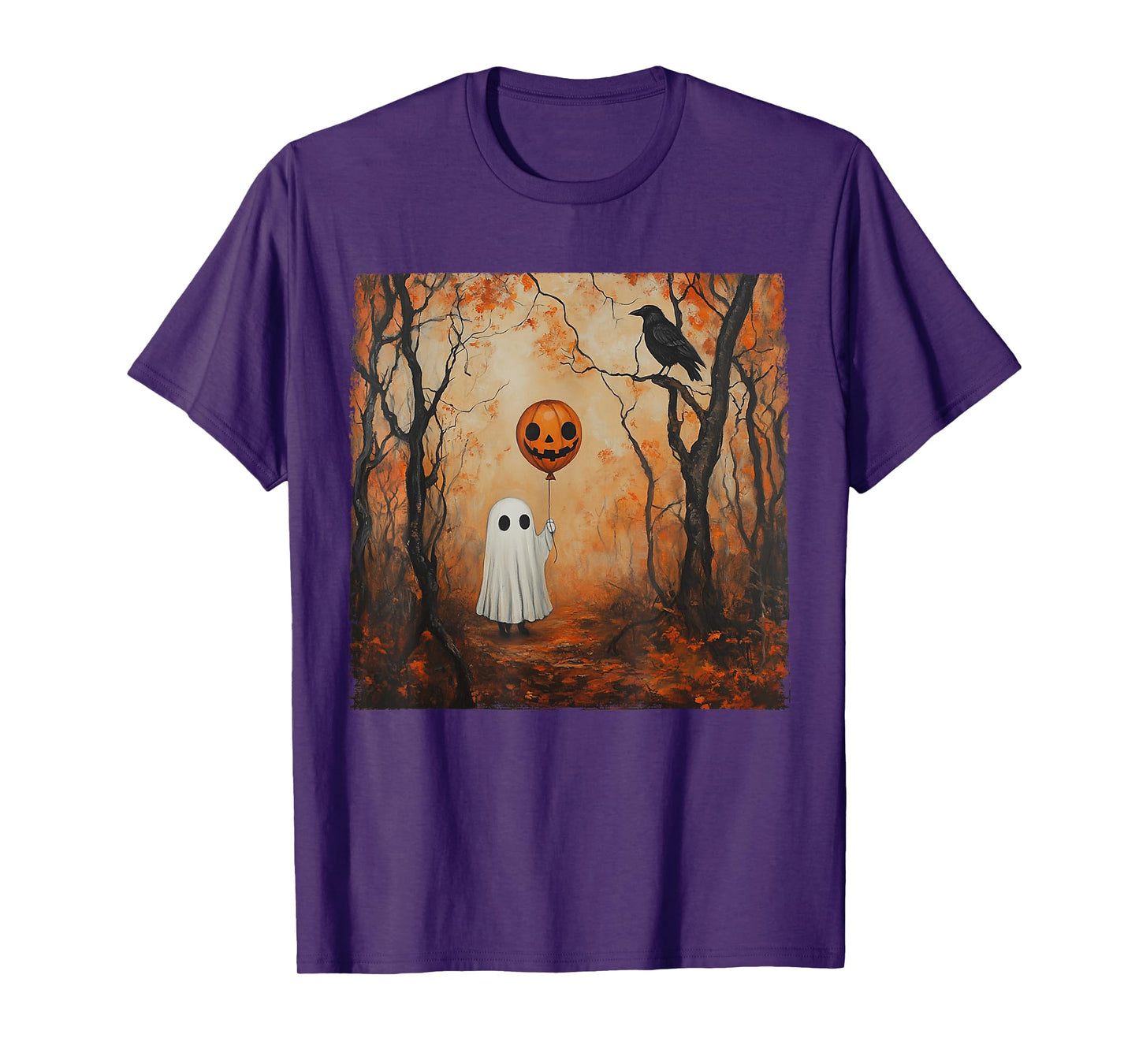 Vintage Ghost Pumpkin Gothic Halloween Ghost Spooky Season T-Shirt