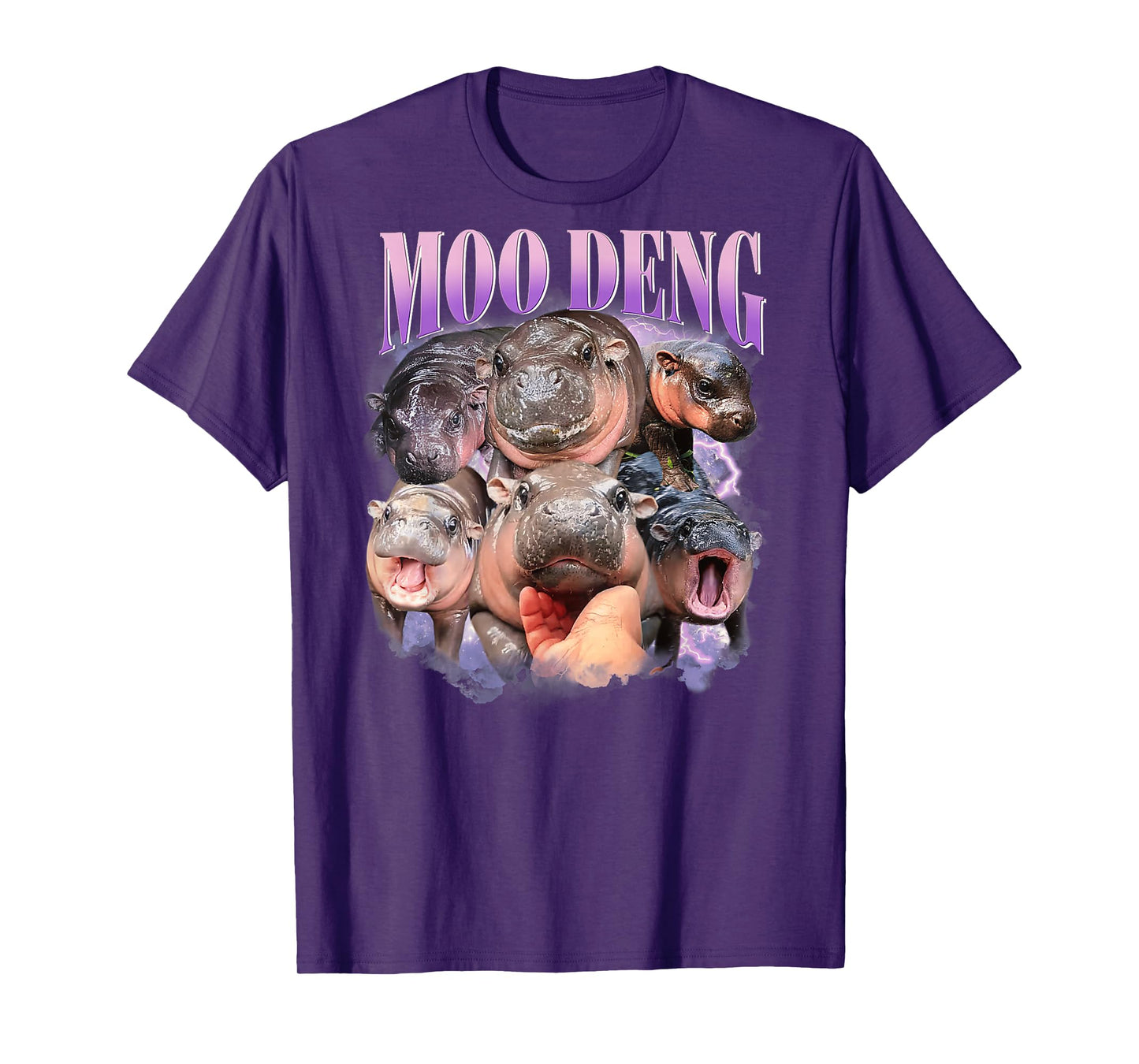 Funny Moo-Deng Baby Pygmy Hippo Cute Zoo For Family On Back T-Shirt