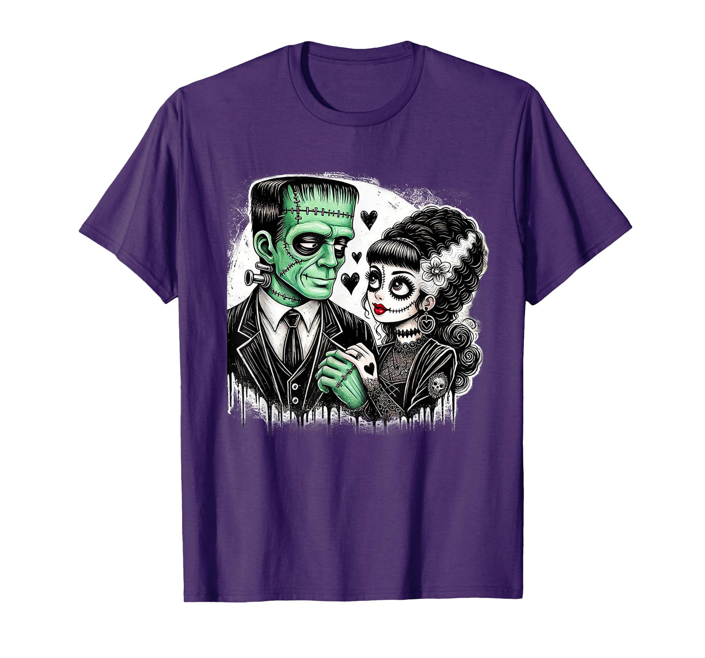 halloween lovers frankenstein skeleton for men women family T-Shirt