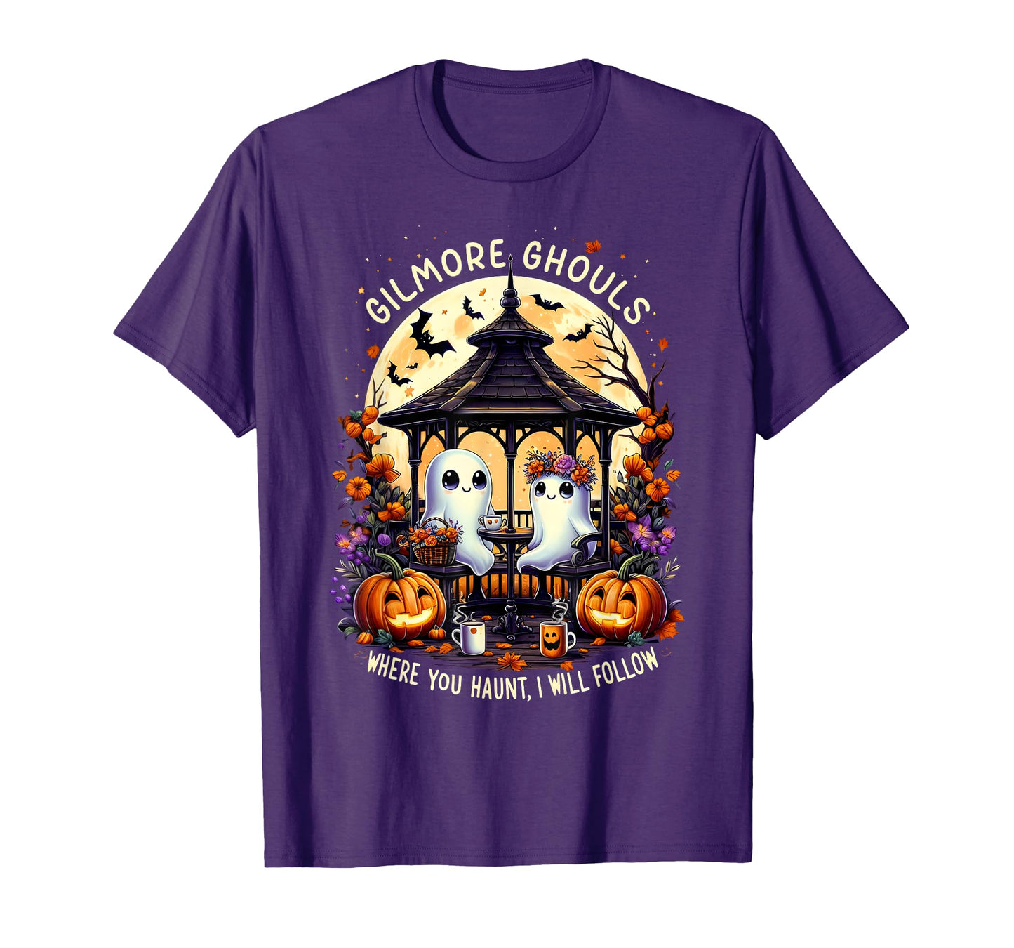 Halloween Ghost Gilmore Ghouls Where You Haunt I Will Follow T-Shirt
