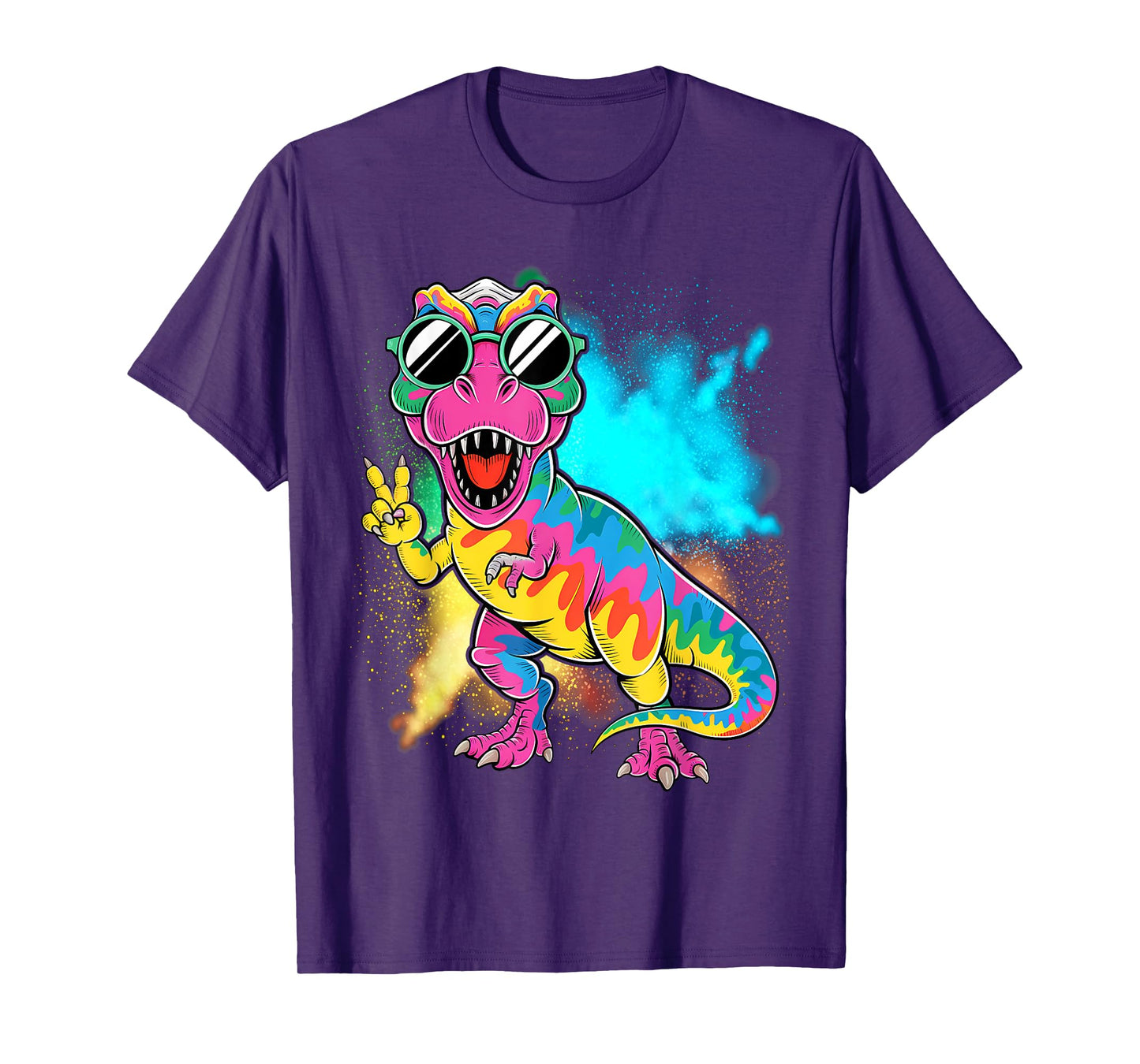 Tie-Dye Dinosaur Peace Sign Hippie Dinosaur T-Shirt