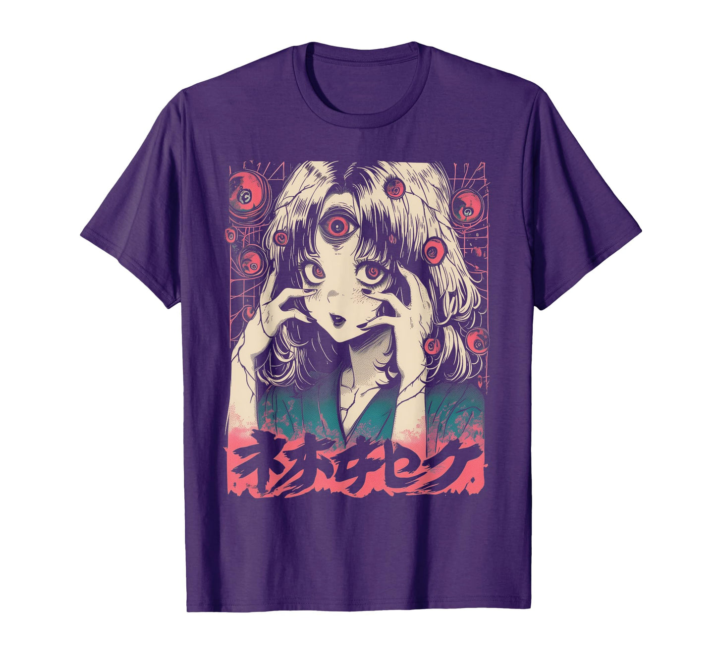 Goth Grunge Demon Anime Girl Waifu Horror Alt Aesthetic T-Shirt