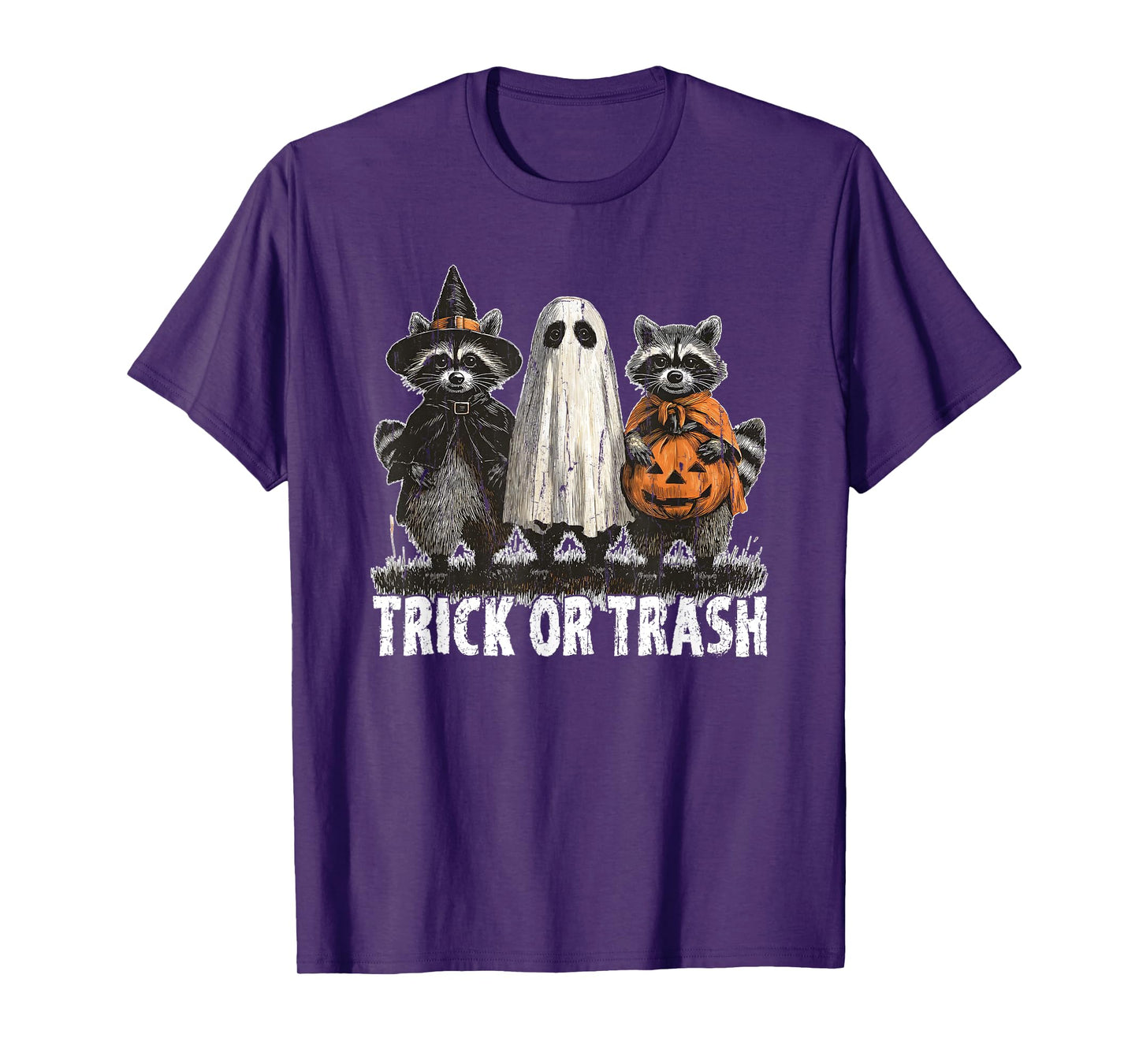 Trick Or Trash, Raccoon Halloween, Funny Creepy T-Shirt
