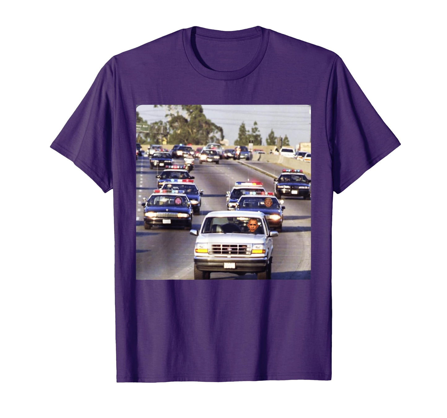 Trump and JD Vance in cop Cars Chasing Down Obama Meme T-Shirt