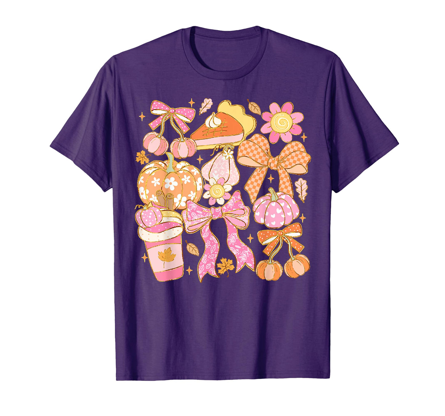 Coquette Bow Pumpkin, Happy Thanksgiving, Pumpkin Season Tee T-Shirt
