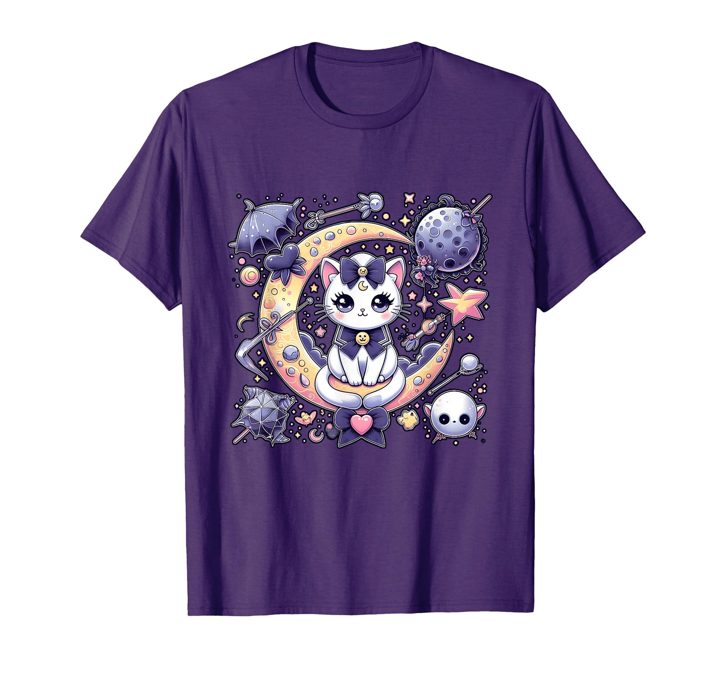 Sailor Meow Cute Moon Cat Space Magic Gothic Halloween T-Shirt