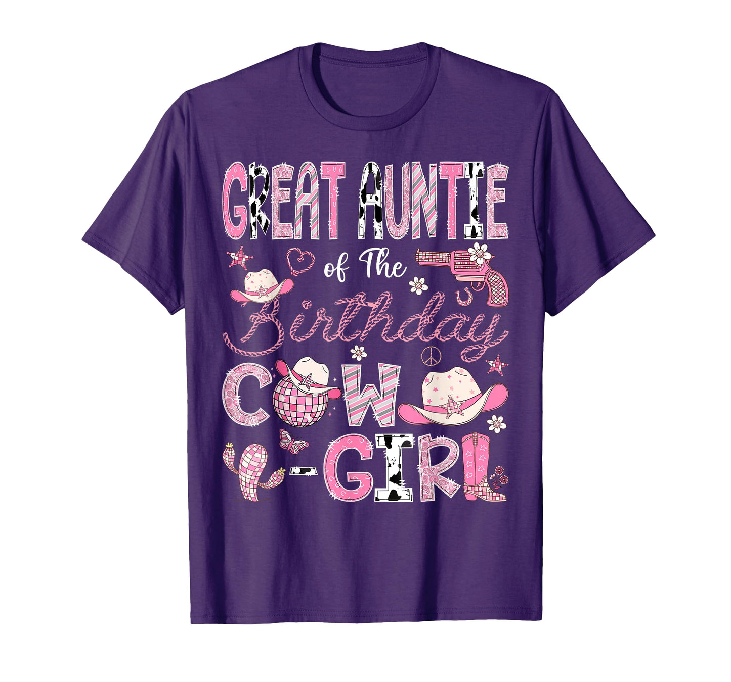 Great Auntie Of The Birthday CowGirl 1St Bday Rodeo Auntie T-Shirt