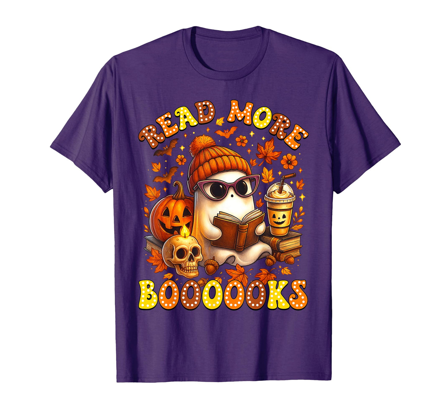 Read More Books Halloween Ghost Coffee Reading Book Lovers T-Shirt
