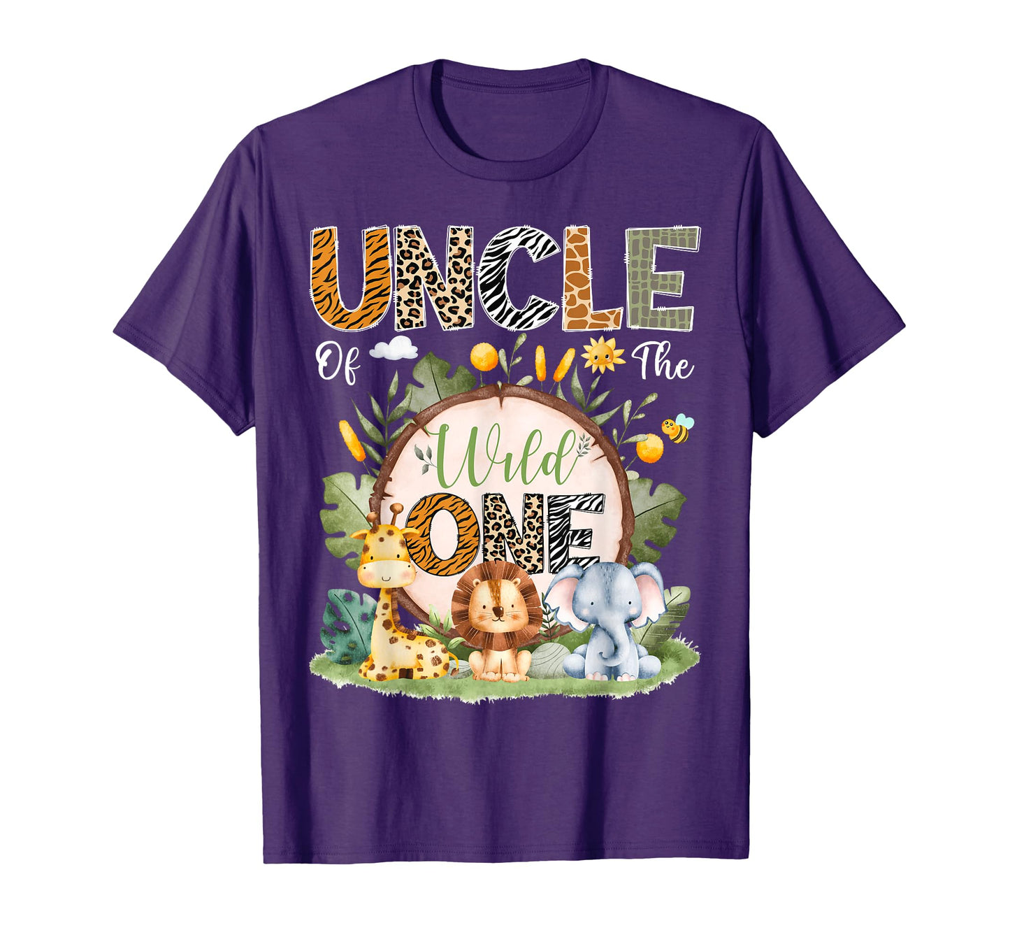 Uncle Of The Wild One 1St Bday Safari Jungle Animals T-Shirt