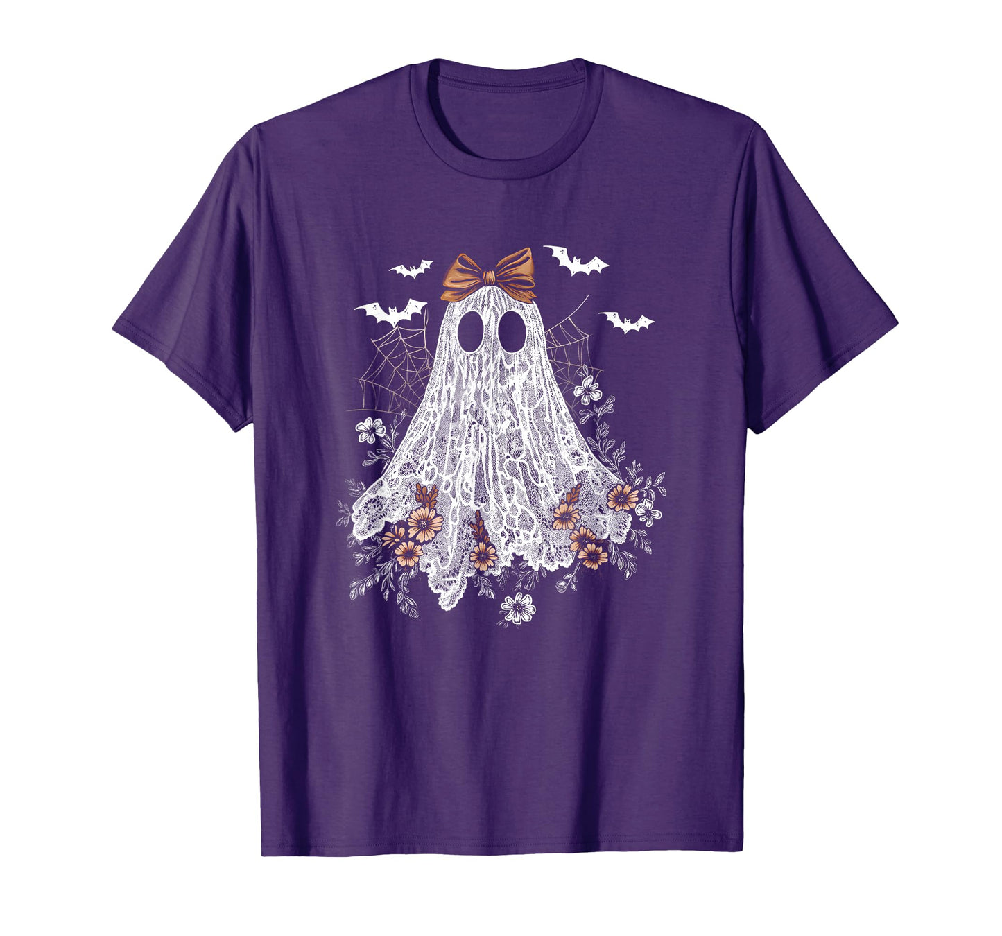 Coquette Bow Ghost Halloween Boo In Boojee Flower Ghost T-Shirt