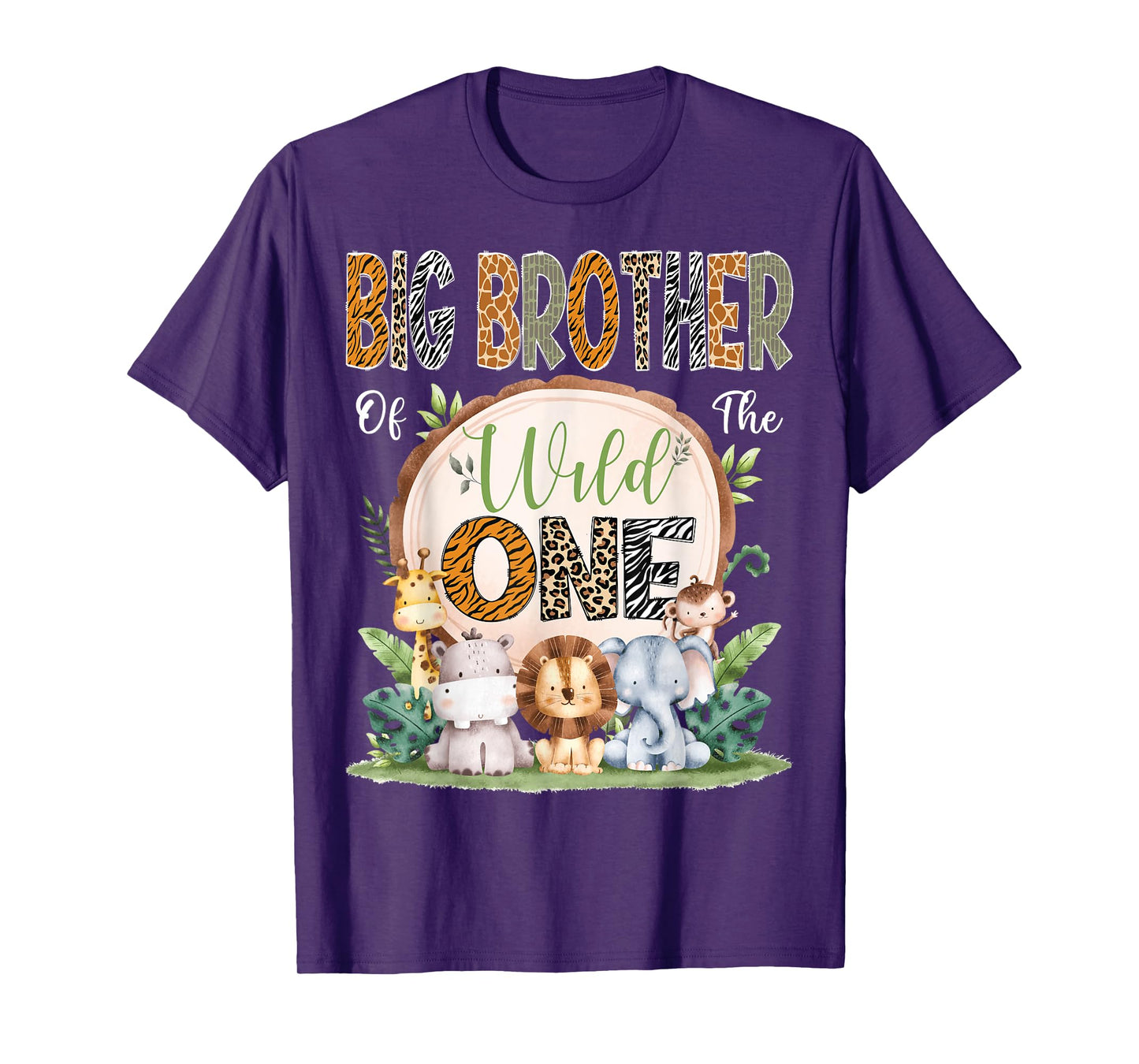 Big Brother Of The Wild One 1St Bday Safari Jungle Woodland T-Shirt