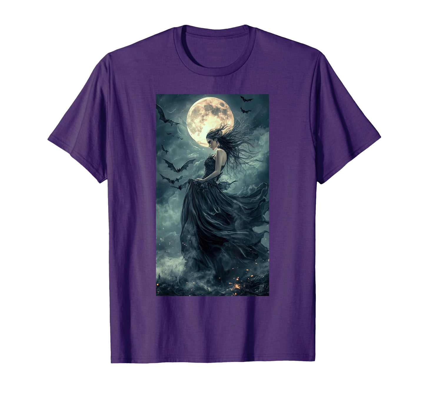 Beautiful Witch Gothic Fantasy Vampire Moonlight T-Shirt