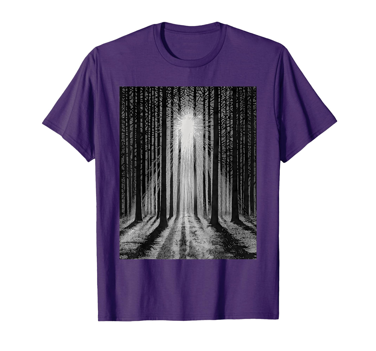 Scary Dark Forest Grunge Trees Halloween Gothic Art Horror T-Shirt