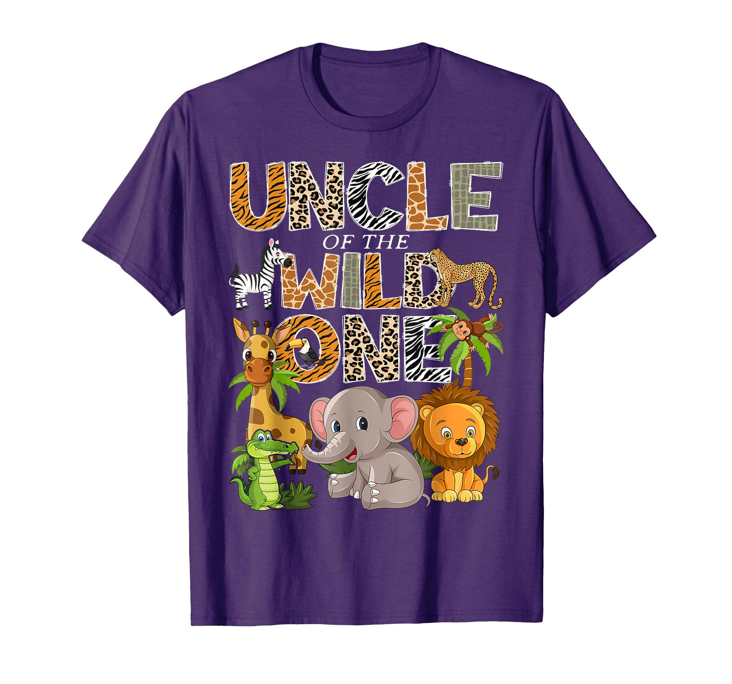 Uncle Of The Wild One 1St Birthday Boy Safari Jungle Animals T-Shirt