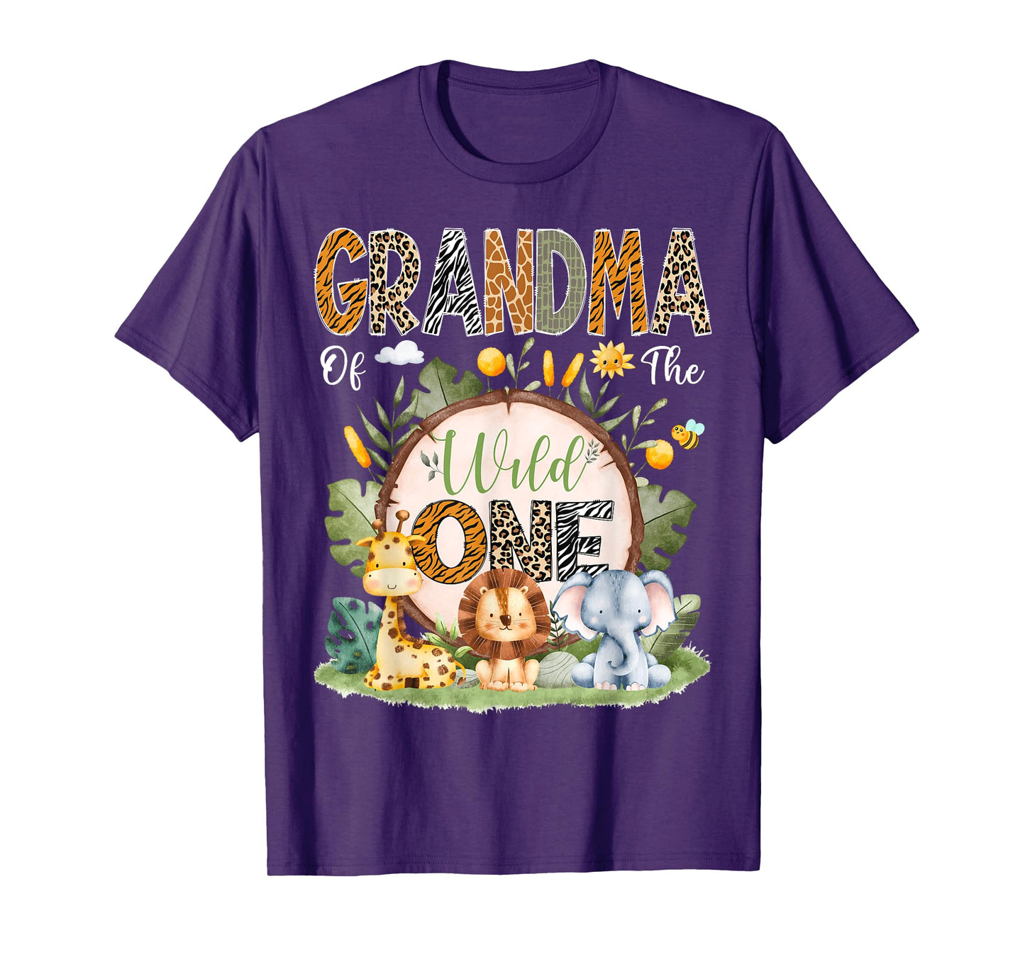 Grandma Of The Wild One 1St Bday Safari Jungle Animals T-Shirt