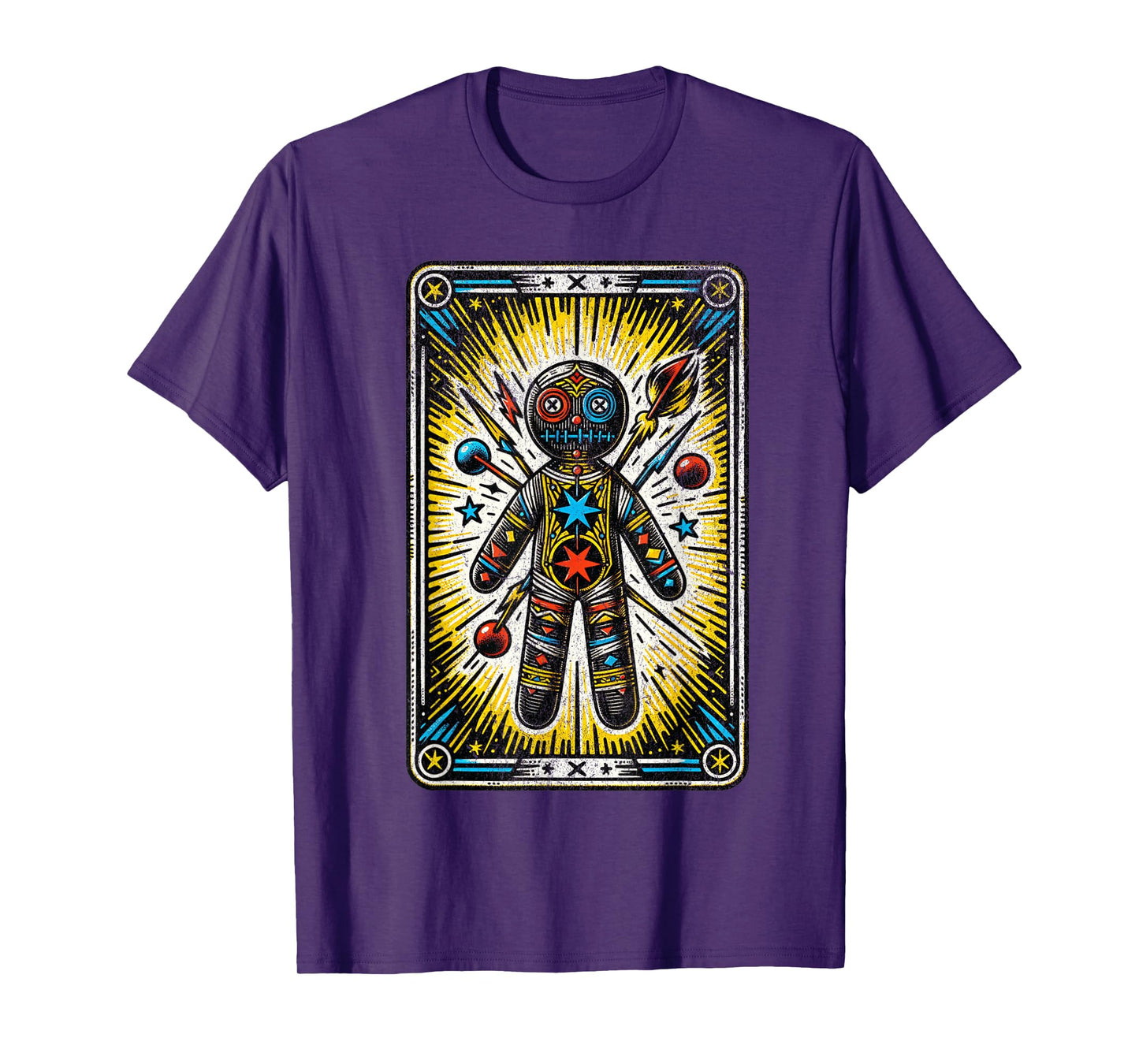 Vintage Voodoo Doll Tarot Card Cajun Creole Retro Magic T-Shirt