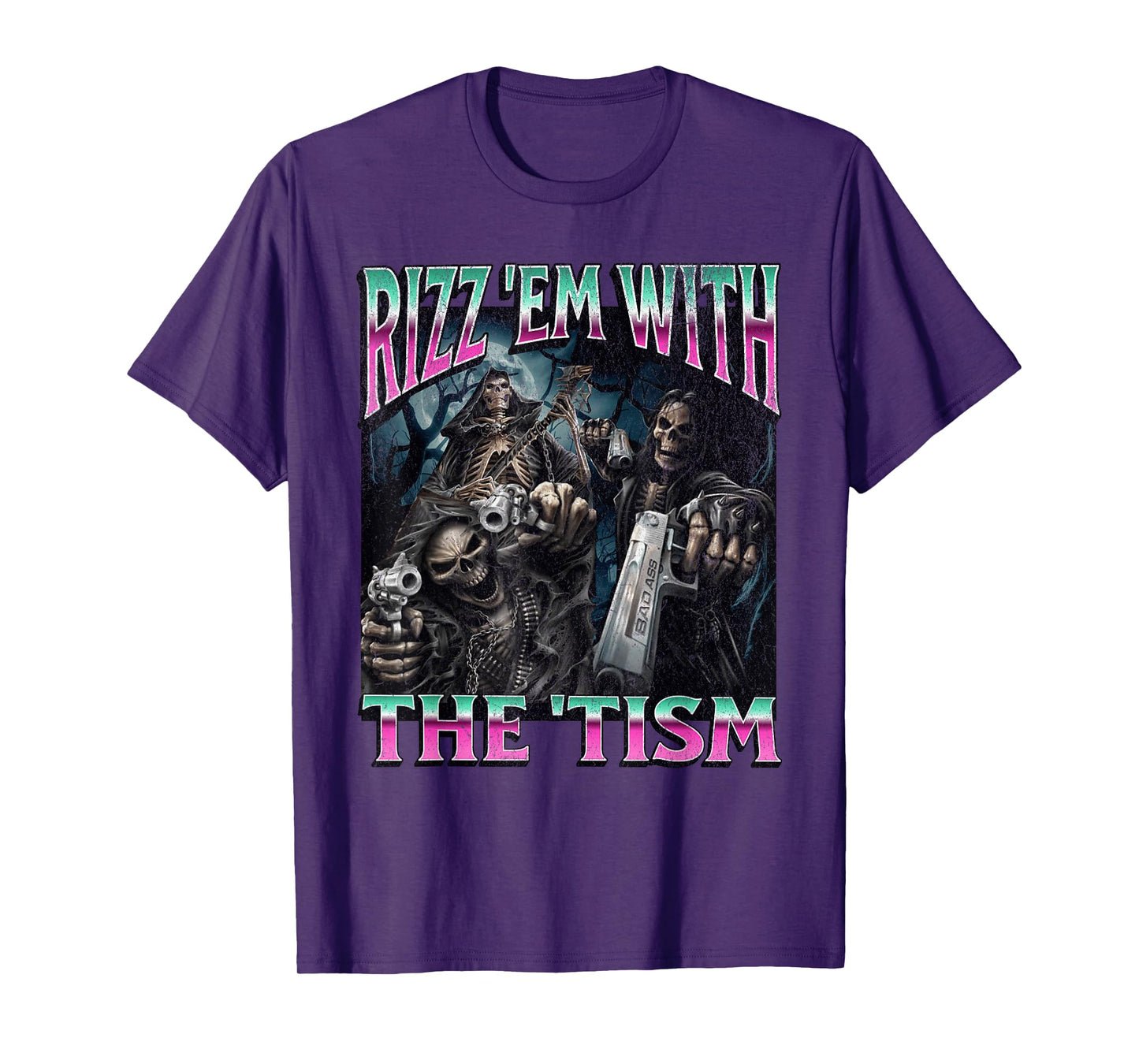 Rizz'em With The 'Tism Funny Hard Skeleton Meme Bootleg T-Shirt