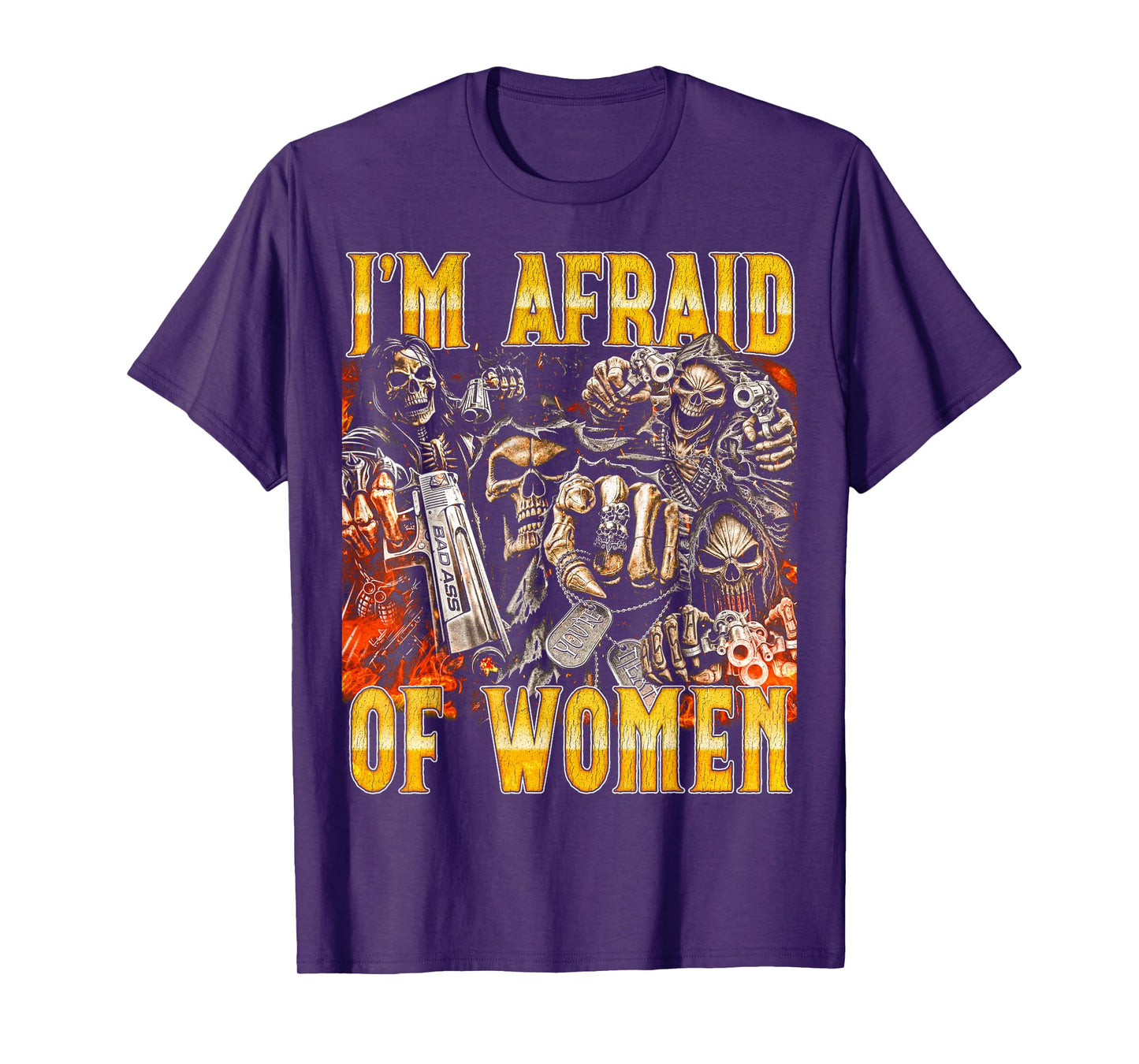 Afraid Of Women - Edgy Skeleton Bootleg Hard Skeleton Meme T-Shirt