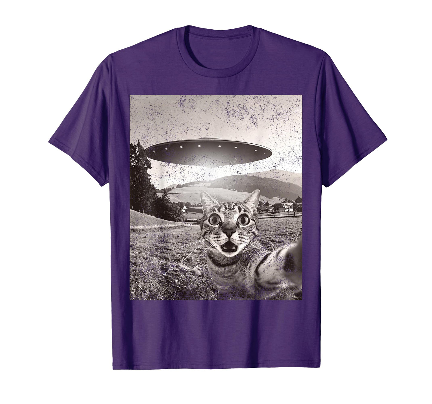 Cat Selfie With Alien UFO Funny Cat Gifts For Men Women Kid T-Shirt