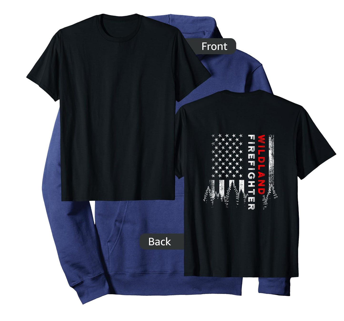 Wildland Firefighter Us Flag Firemen T-Shirt