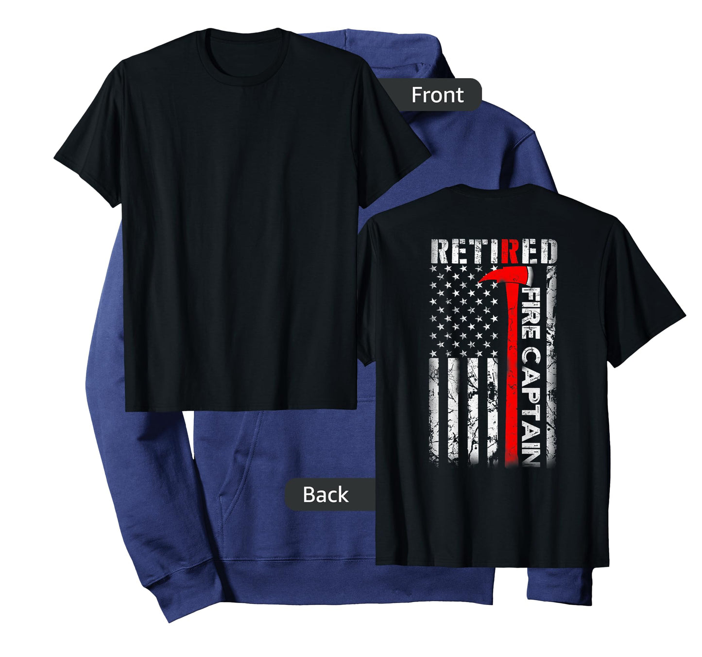 Retired Firefighter Fire Captain Retirement UAS flag Gifts T-Shirt