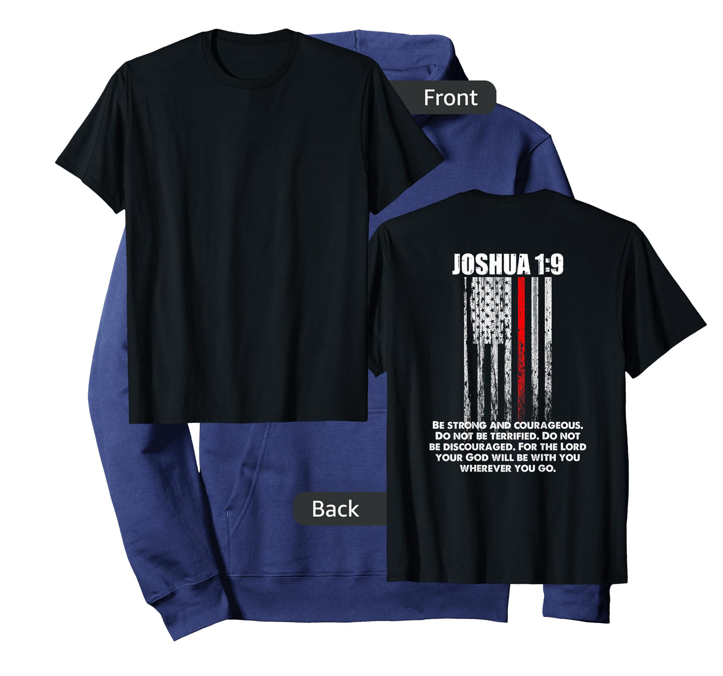 Thin Red Line Firefighter Bible Verse Christian T-Shirt