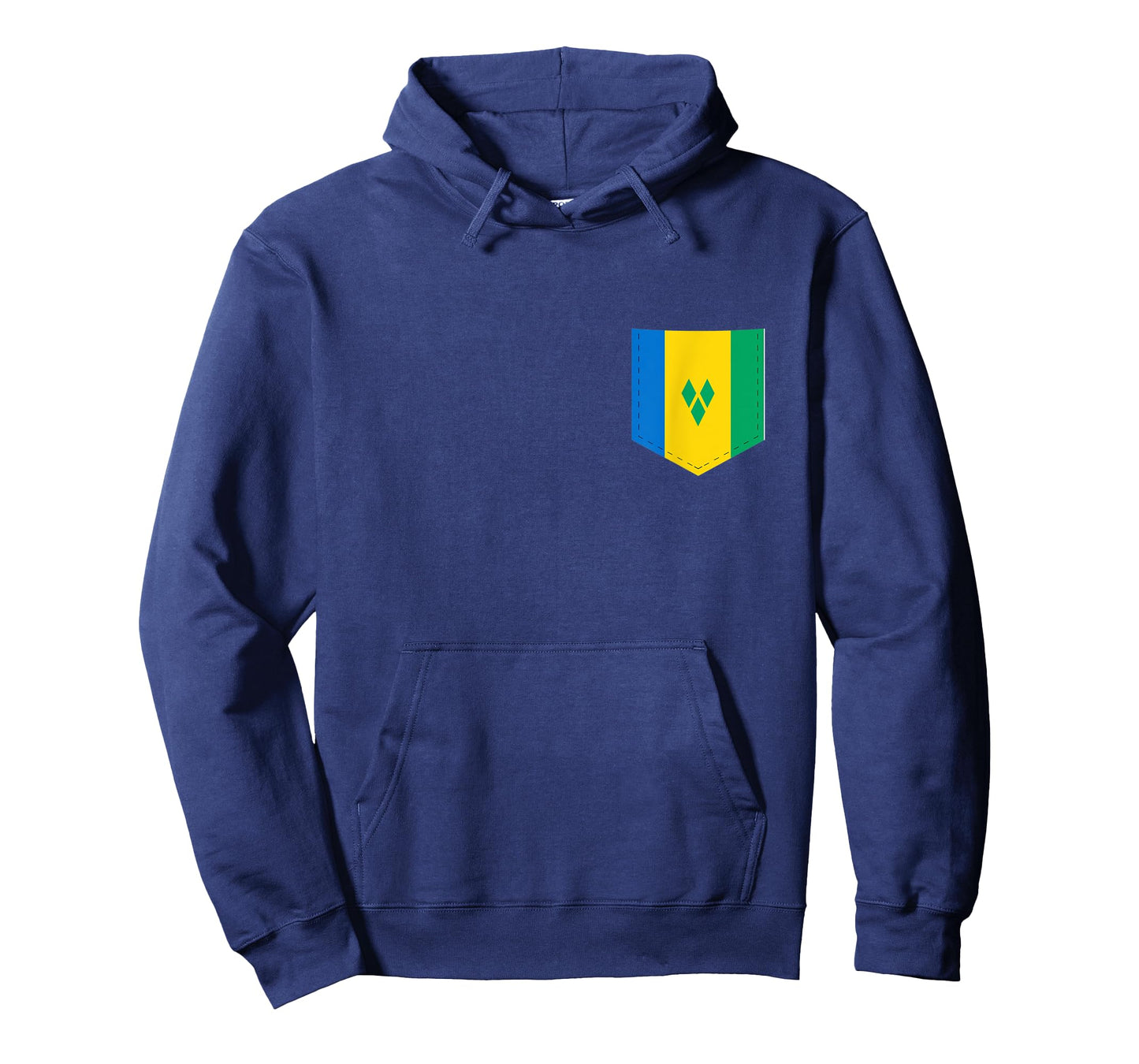Saint Vincent Flag Tee with Printed Vincentians Flag Pocket
