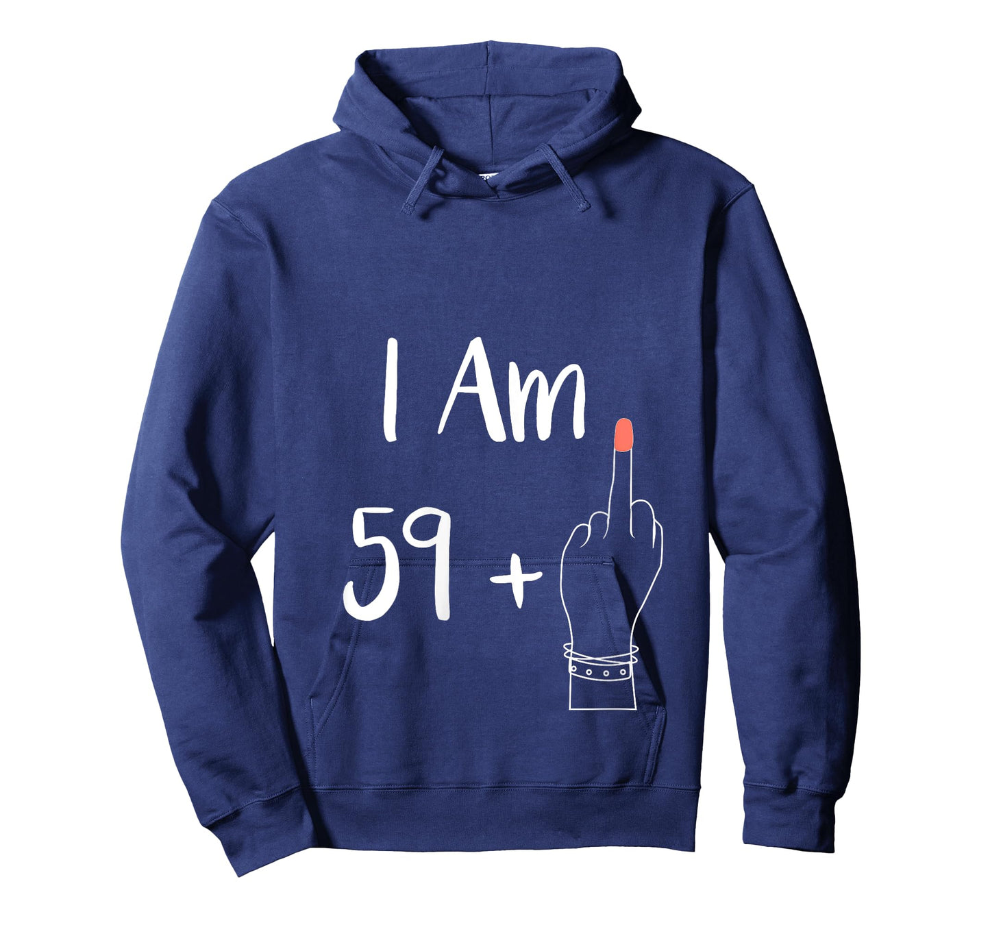 Womens I Am 59 Plus 1 Middle Finger for A 60th Women 60 Years Old V-Neck T-Shirt