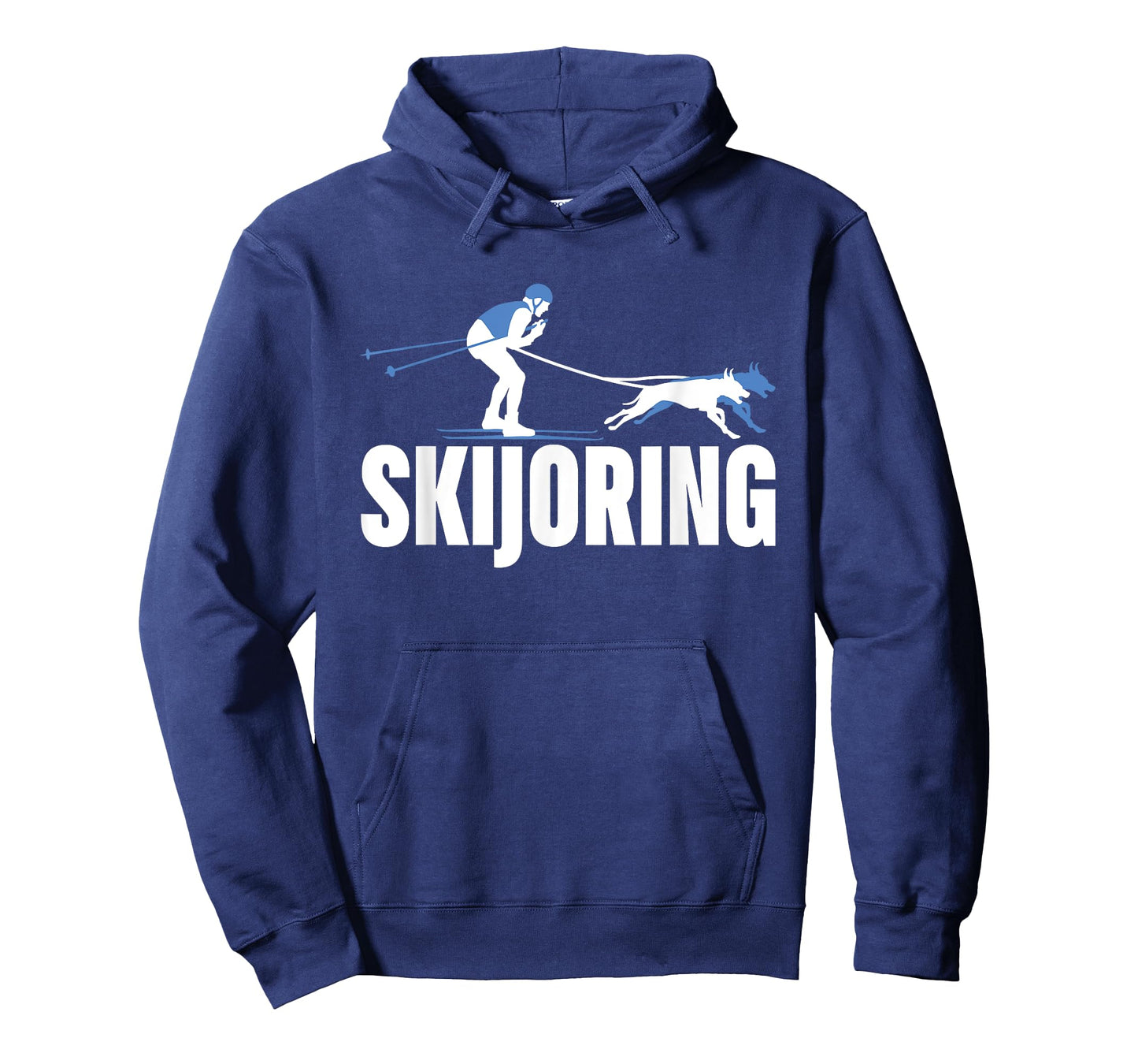 Skijoring Funny Dog Pulling Ski Driving Skiing Lovers Outfit Men Women Kids T-Shirt