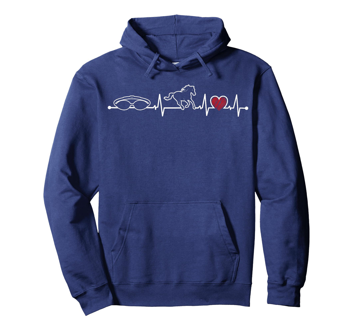 Horse And Swimming Heartbeat Heart Swim, Horseback Riding T-Shirt