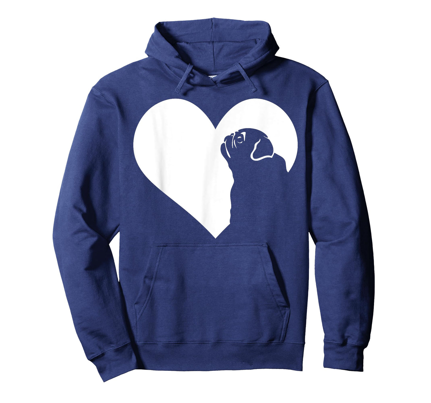 Dog Pug Heart Silhouette - Pug T-Shirt for Men Women Girls Kids