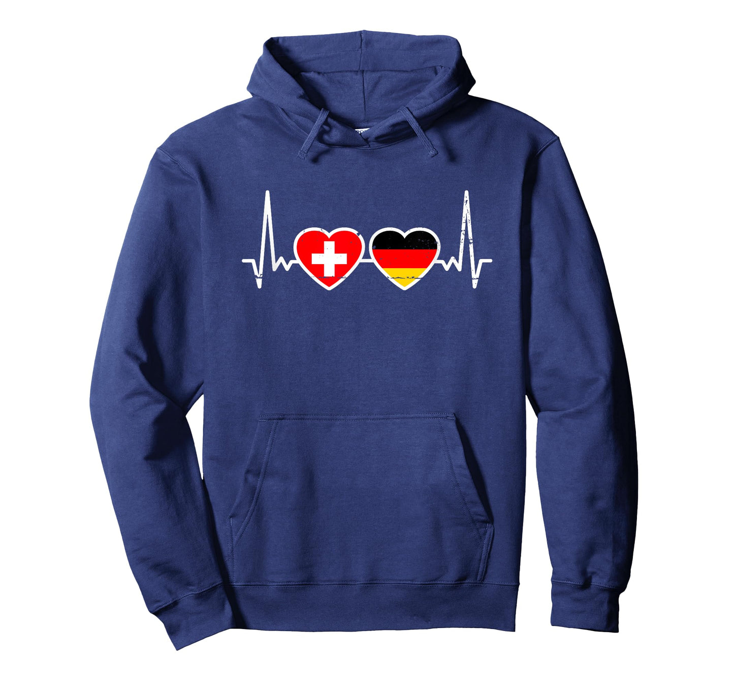 Switzerland Germany Vintage Heartbeat Flag German Swiss T-Shirt