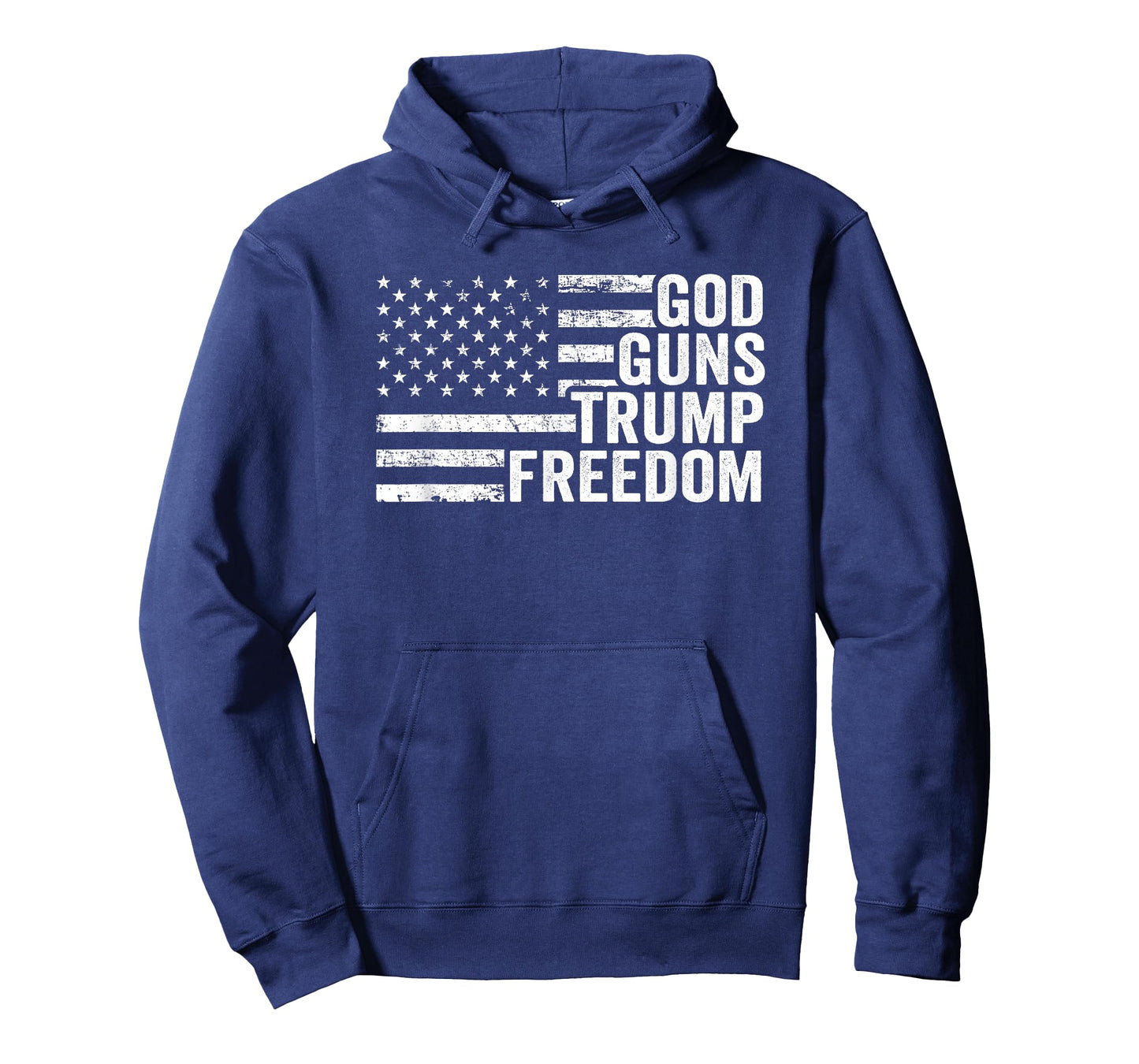 God Guns Trump Freedom - Christian Funny Pro Gun USA Flag Women Men T-Shirt