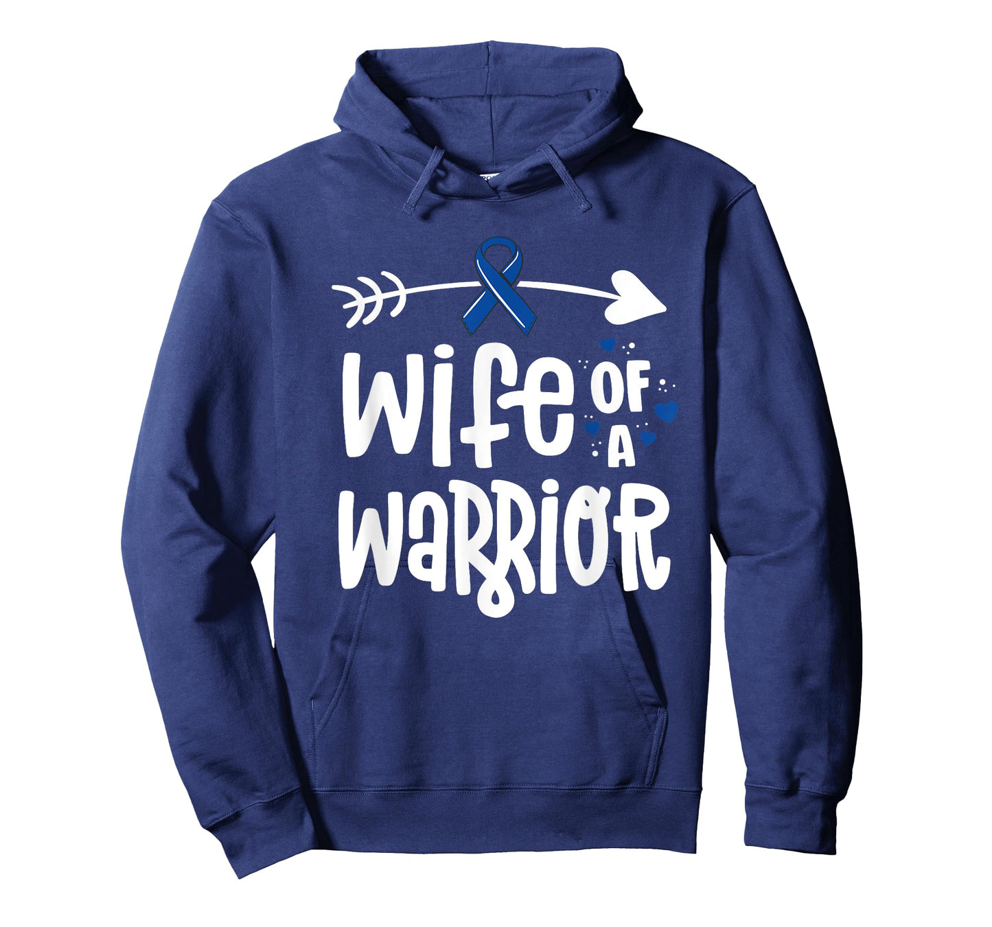 Wife of a Warrior Blue Ribbon Family Colon Cancer Awareness T-Shirt