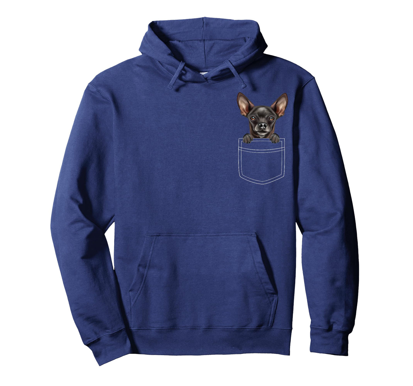 Black Chihuahua Dog in Pocket Funny Dog Lover T-Shirt