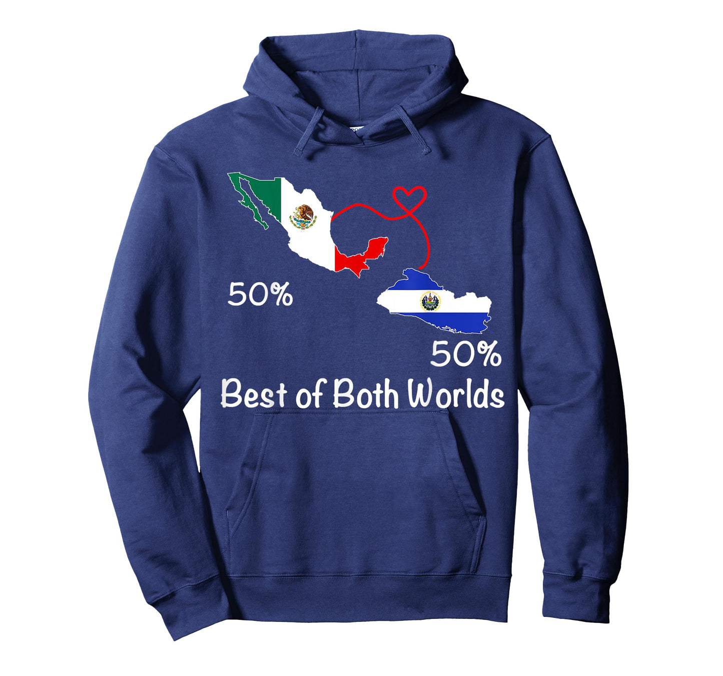 Half Salvadorian Half Mexican Flag Map Salvador Mexico T-Shirt
