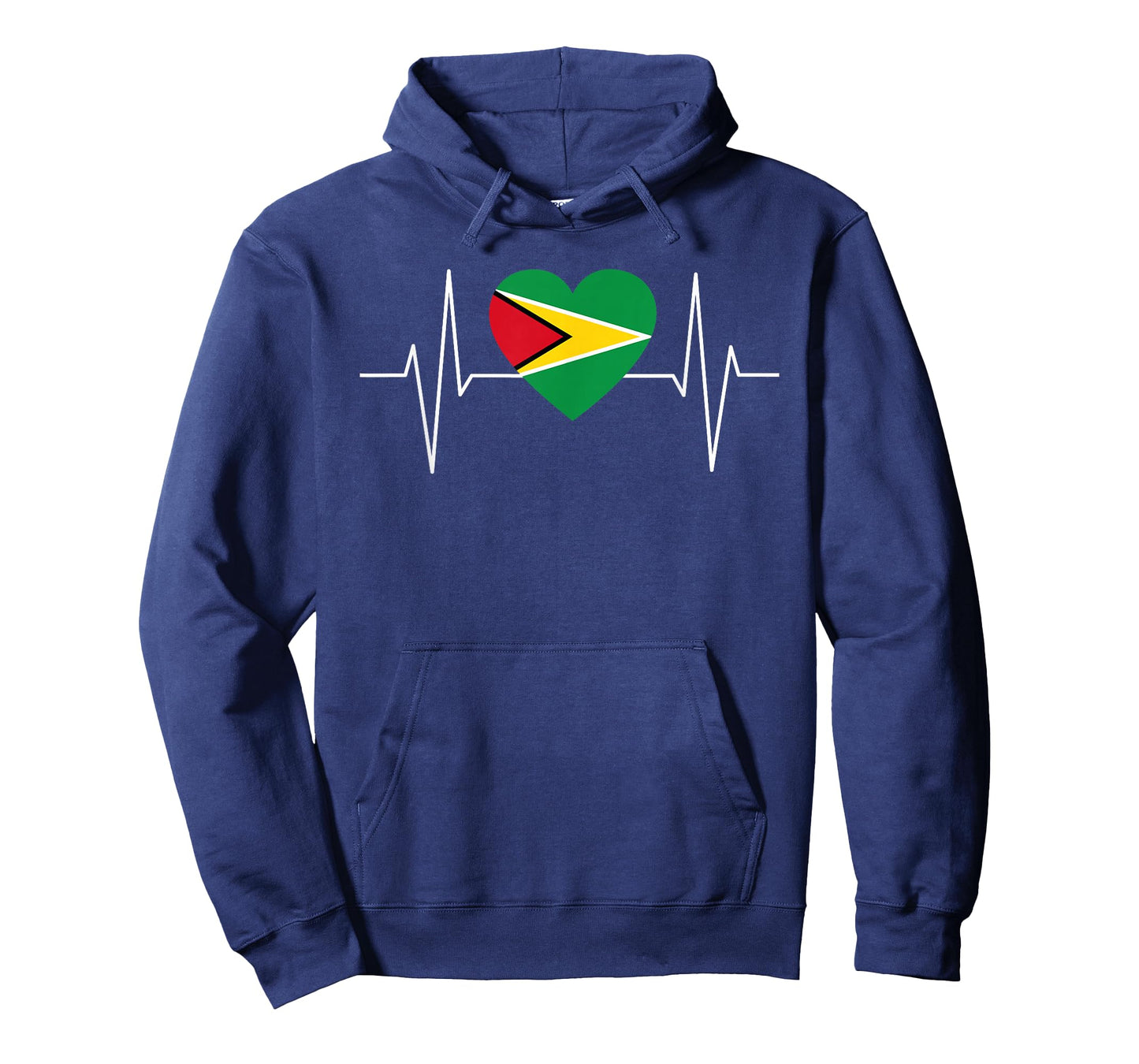 I Love Guyana Guyanese Heartbeat Flag Pride Print T-Shirt