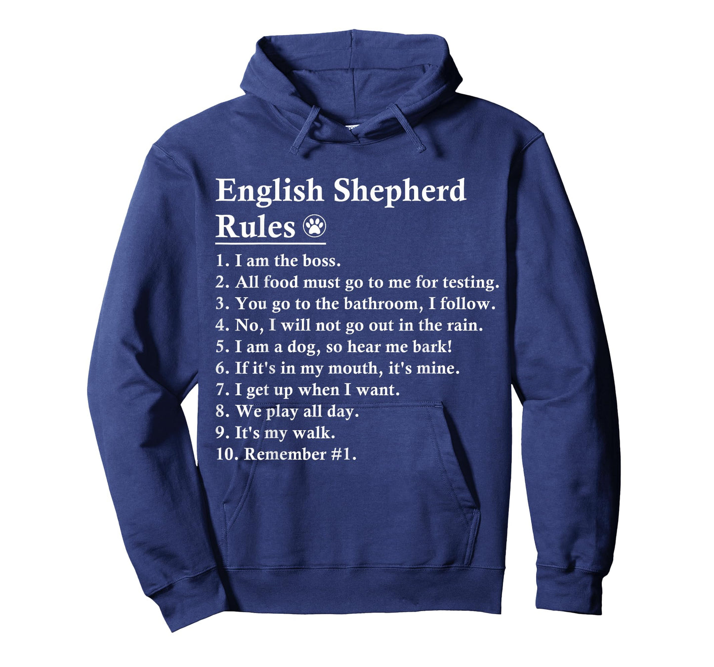 Funny English Shepherd Dog Rules T-Shirt for Men Women Kids