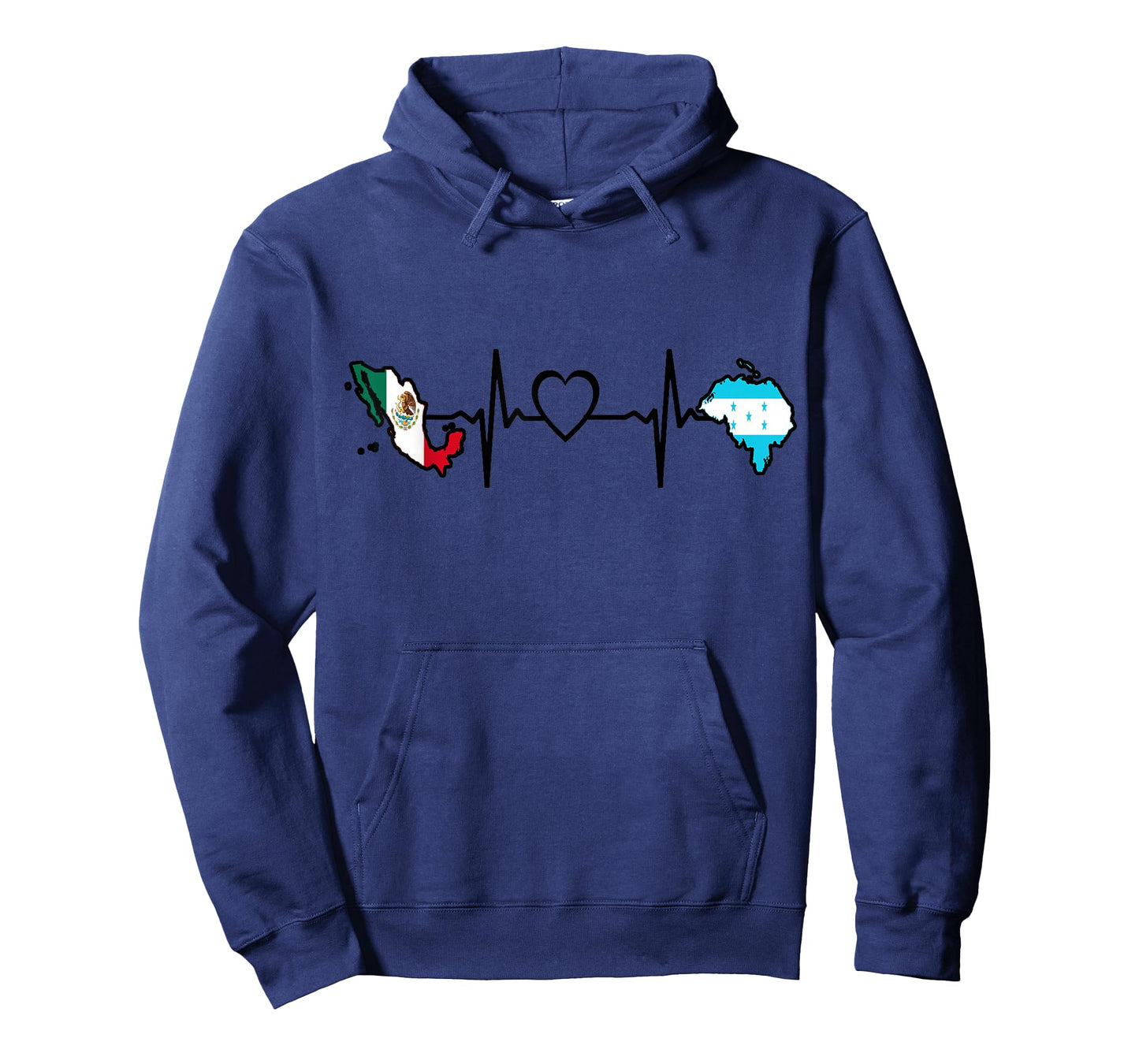 Mexico Honduras Flag - Mexican Honduran Heartbeat T-Shirt