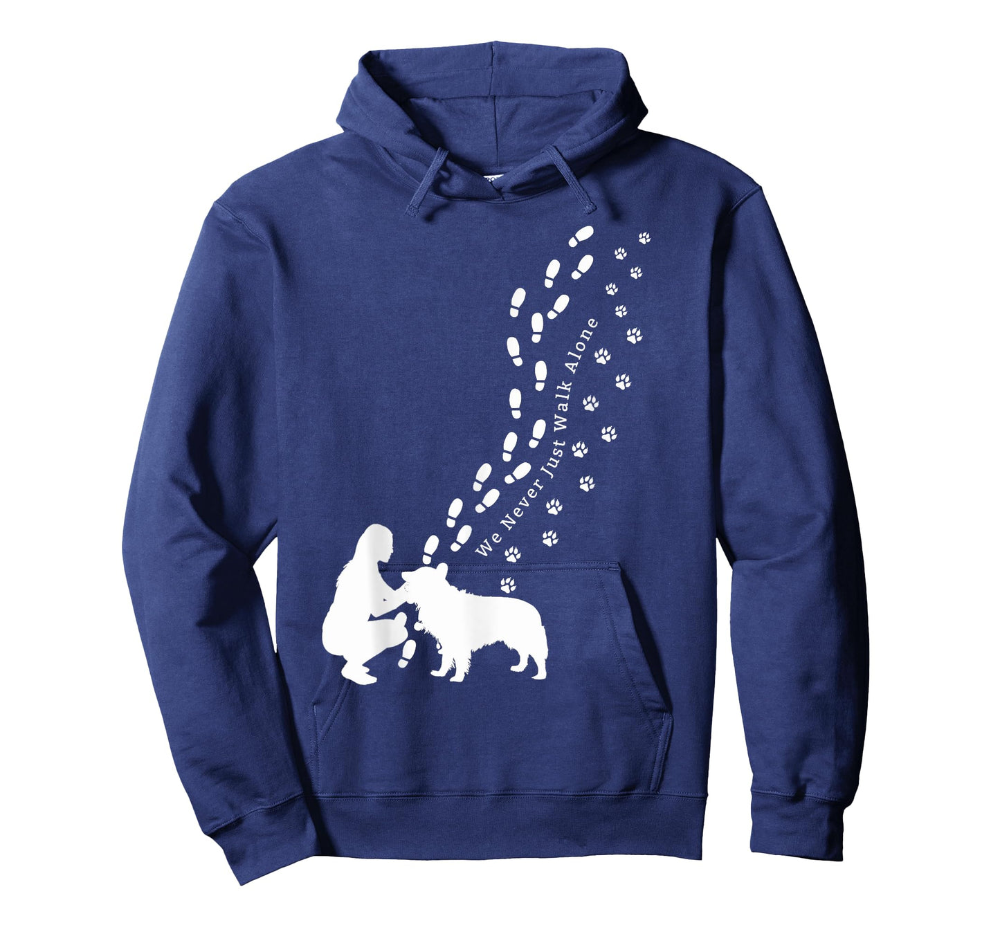Never Just Walk Alone Dog Owner For Women & Dog Paw Print T-Shirt