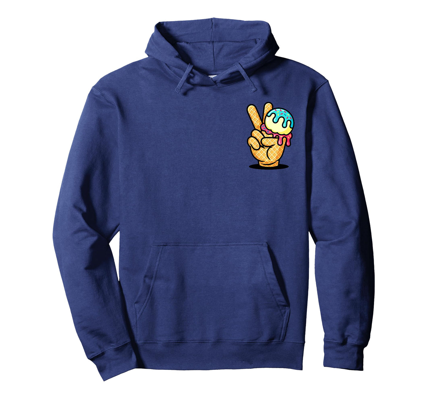 Cool Ice Cream Drip Peace Hand Baseball Style Summer T-Shirt