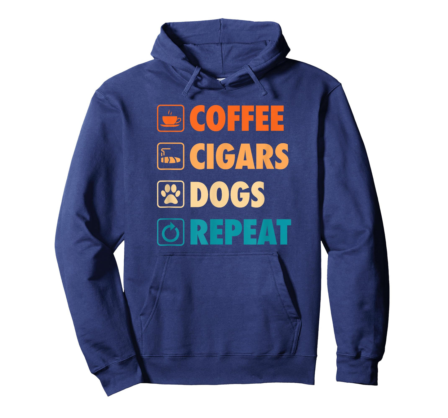 Coffee Cigars Dogs Repeat Life Simple Basic Icons T-Shirt